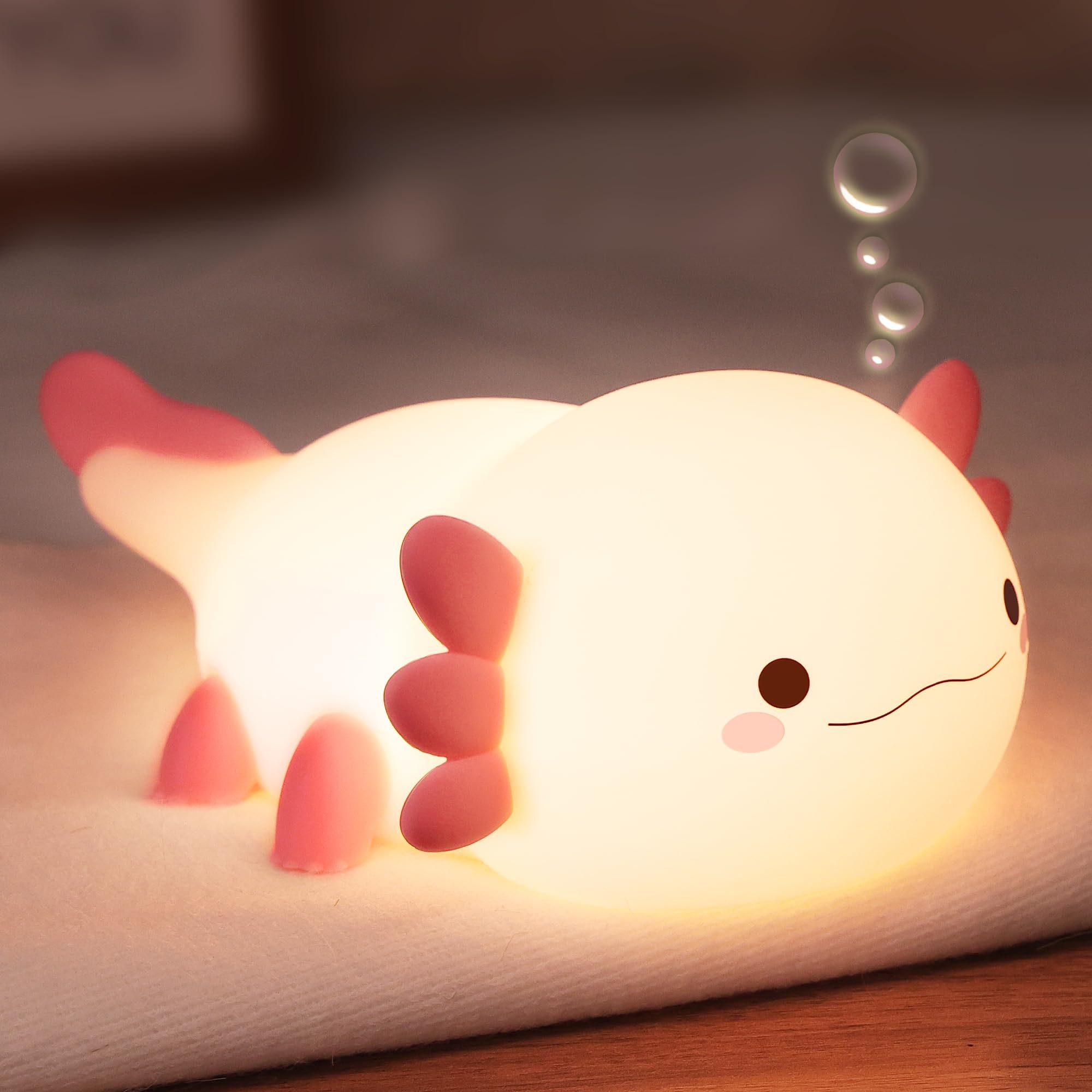 Lampeez Axolotl Gifts  Cute Axolotl Night Light  Soft Silicone Lamp Nursery Nightlight Led Touch Light  Bedroom Decor As Xmas Birthday Gift For Boys Girls