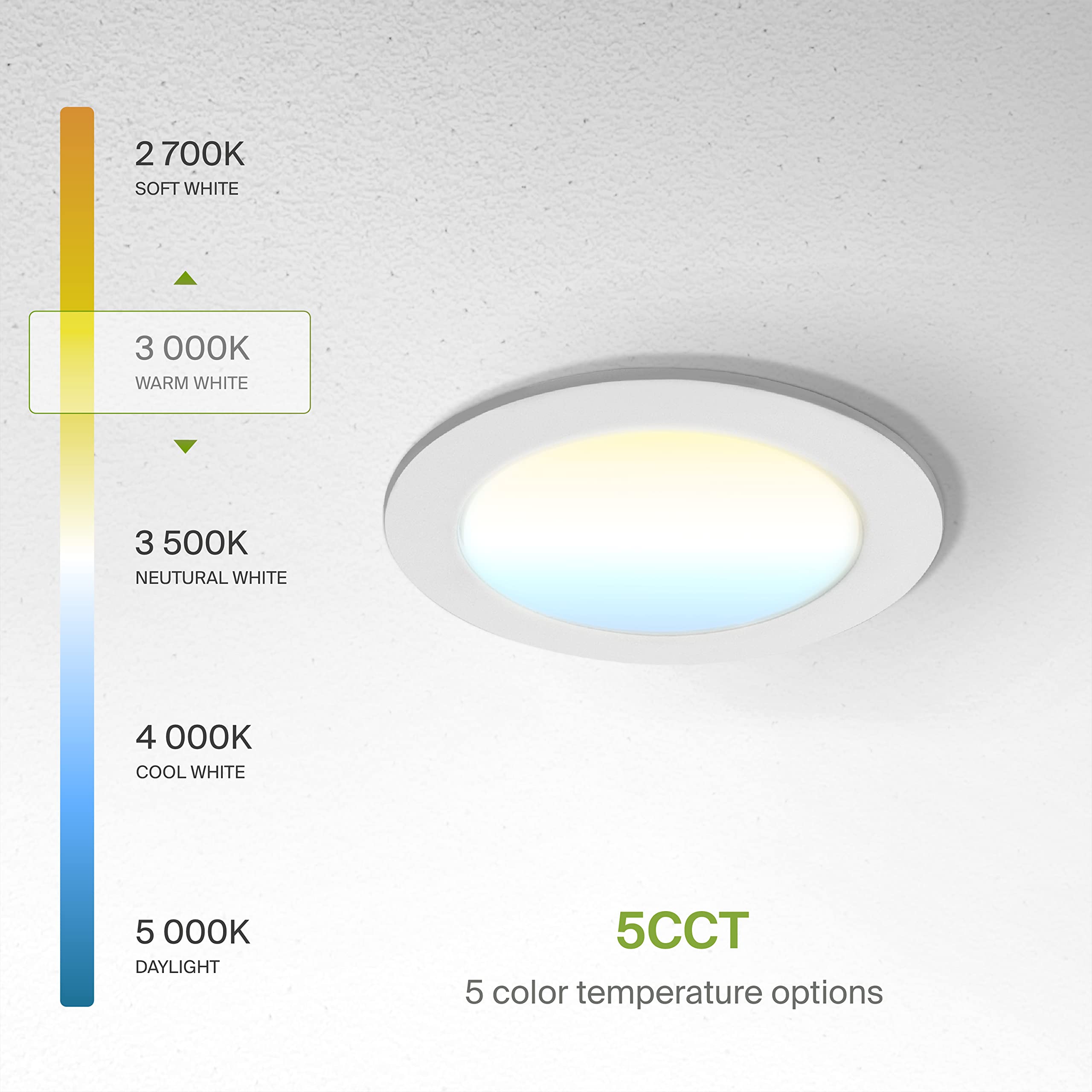 Asd 6 Pack Led Recessed Lighting 4 Inch 12W  5 Cct 2700K-5000K Cri90+  Ic Rated Ultra Thin Dimmable Ceiling Lights With J Box  Canless Wafer Downlight  Round Slim Panel Light  Ul Listed  White