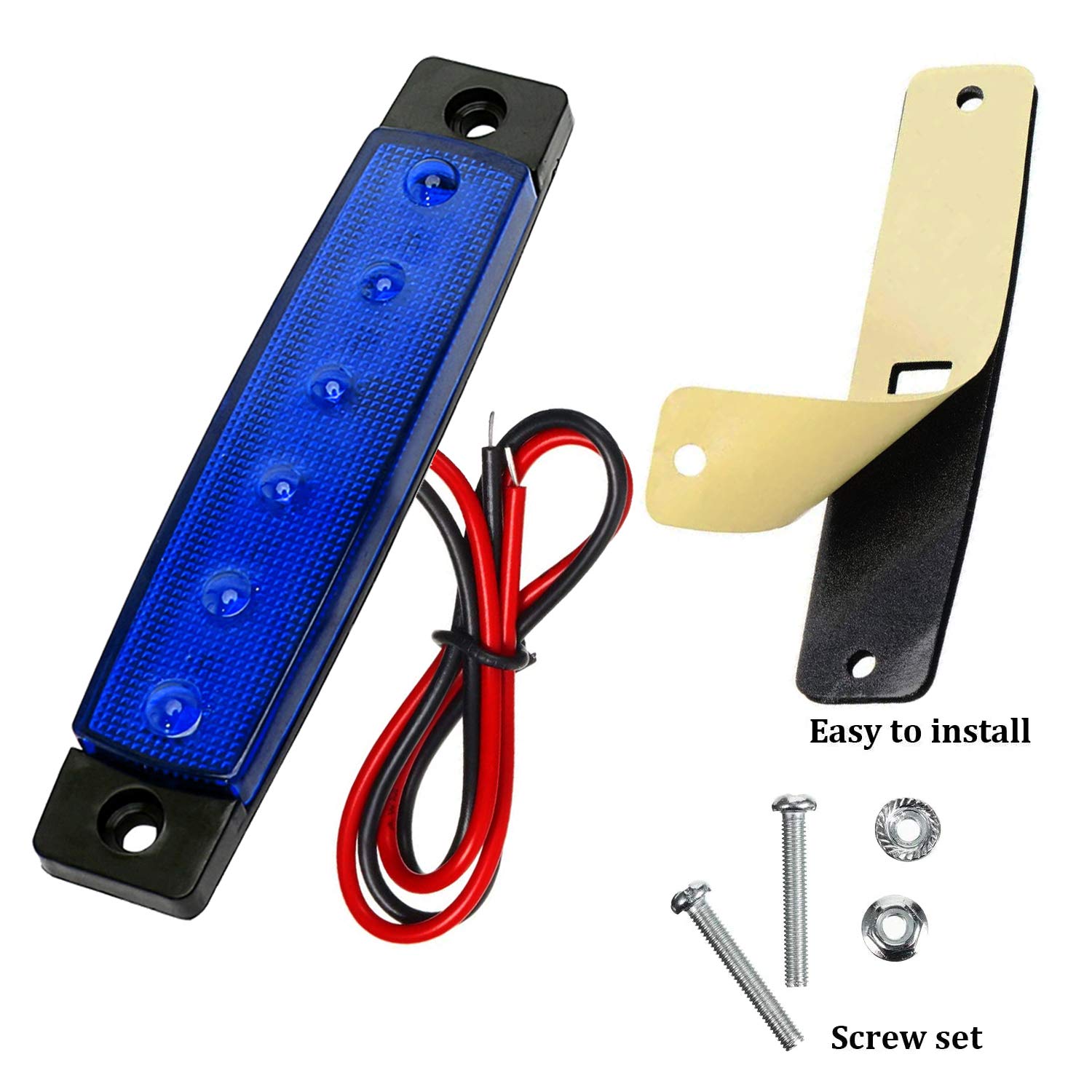 10 Pack Marine Boat Led Navigation Cabin Deck Courtesy Light Stern Transom Lights 12V For Boating Kayak Yacht, Dinghy, Sailboat, Pontoons, Freighters, Hovercrafts, Hunting & Fishing (Blue)