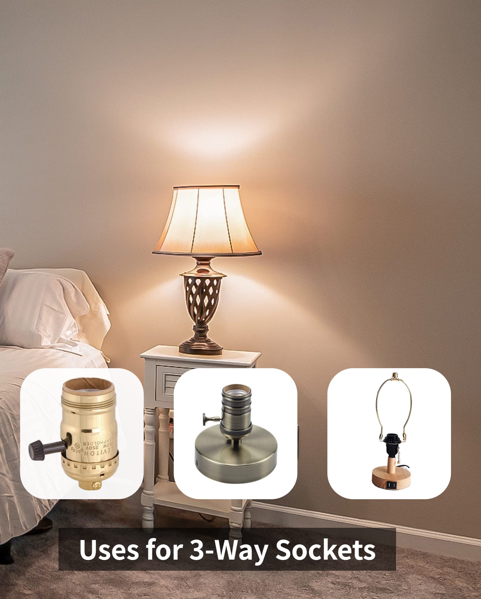 Vvh 3-Way Led Light Bulb 3/7/10W - 30/70/100W Equivalent Warm White 2700K, A19 E26 Base Three Way Light Bulbs For Reading, Table