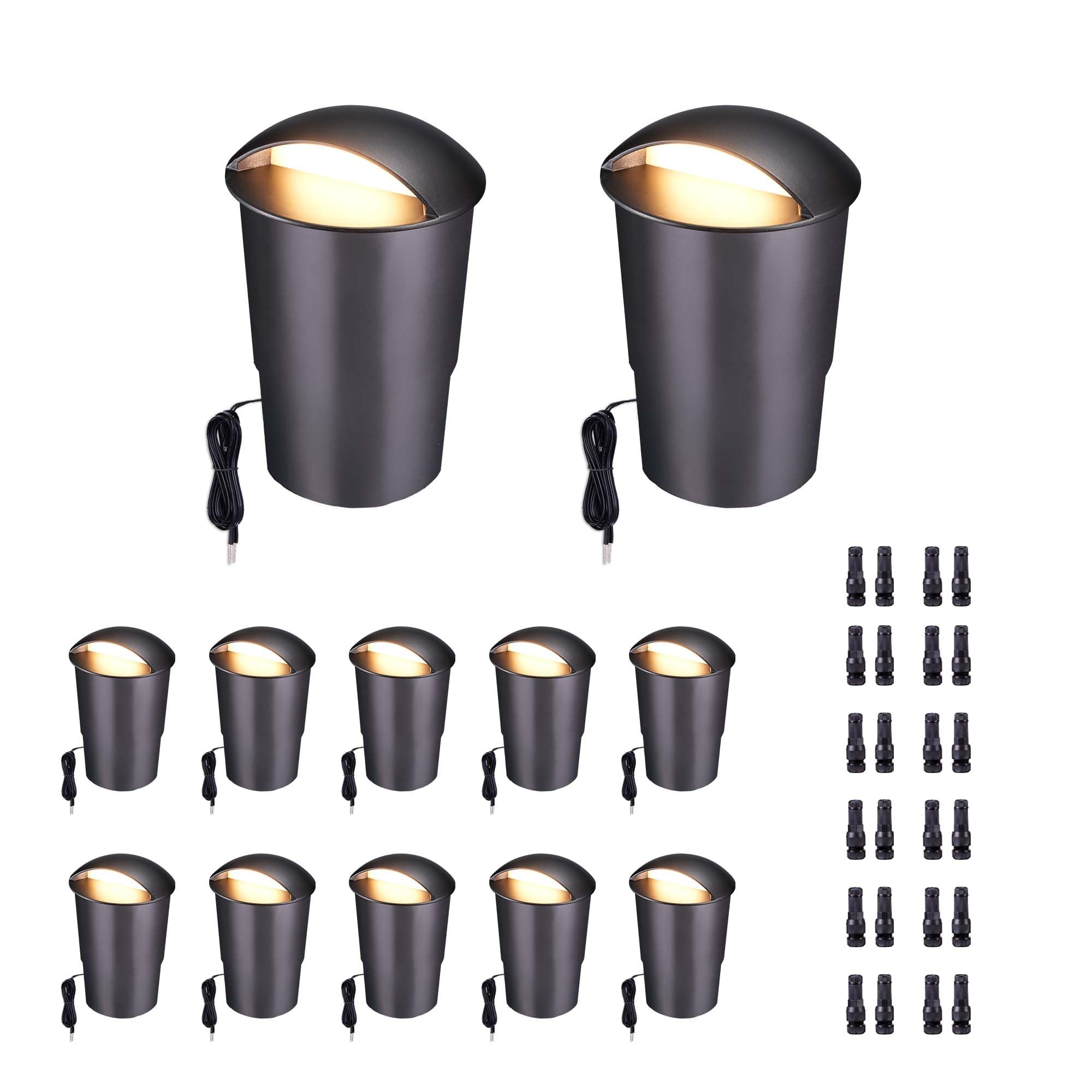 Varmtalys In Ground Well Lights 2700K - 12V Wired One Directional Inground Fixture, 5 Colors Ground Landscape Lighting, LED ORB 