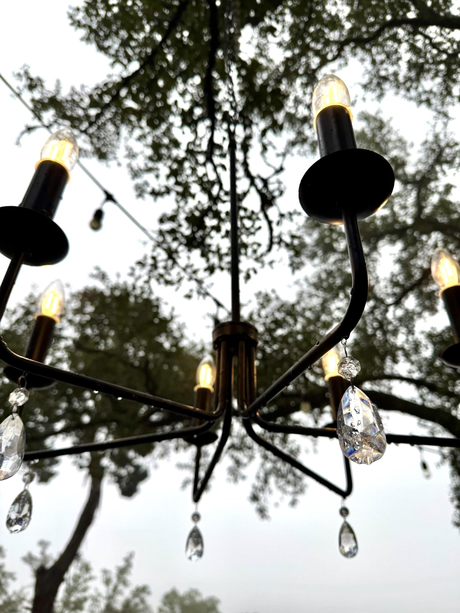 Brink House Farmhouse Outdoor 6 Light Plug-In Chandelier H23   Xw25   , Straight Black Arms, And Low Voltage Ip65 Water Resistan