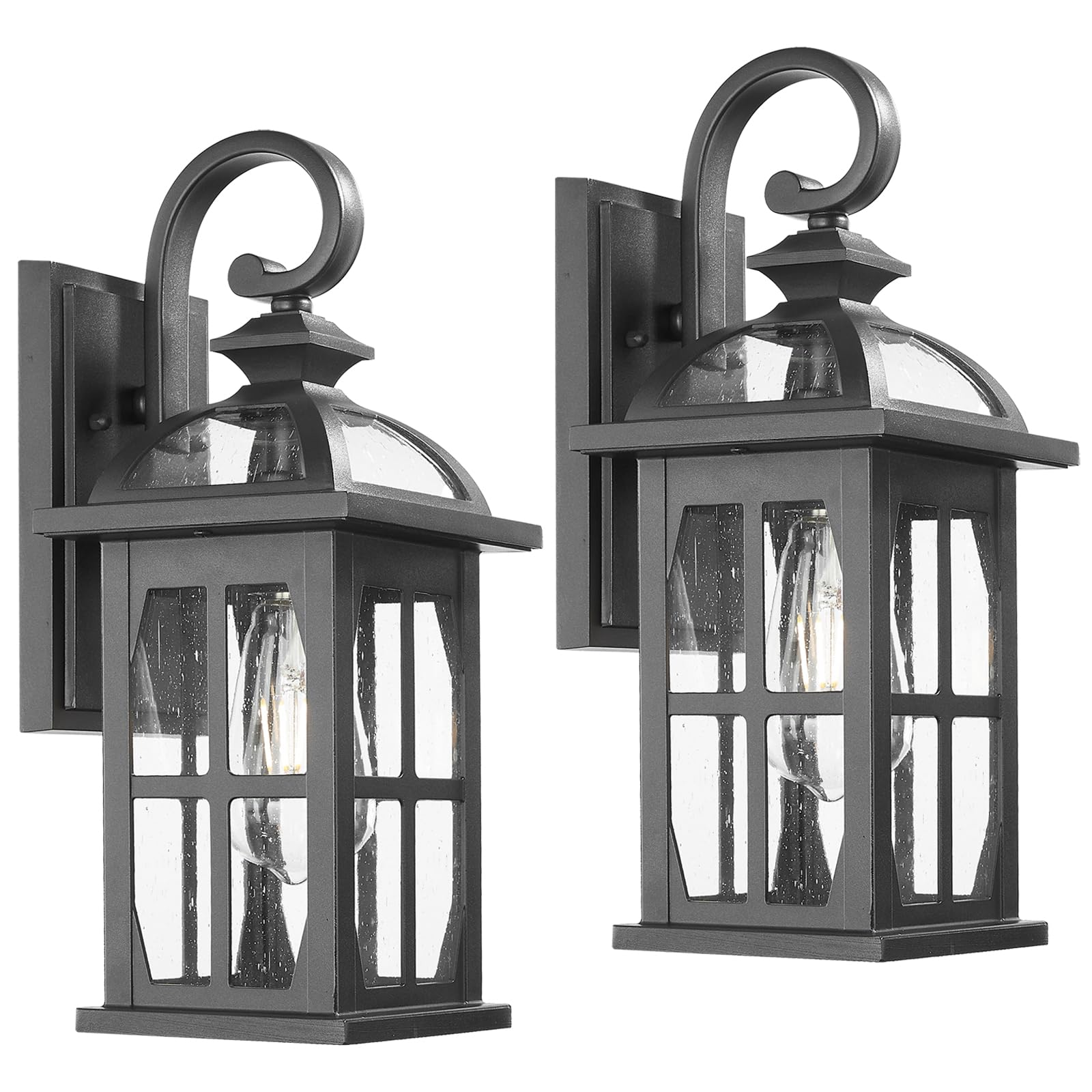Darkaway Outdoor Wall Lights  Exterior Light Fixture With Seeded Glass  Aluminum Anti-Rust Exterior Lights Sconces Lighting For House Porch Yard Hallway Doorway Garage