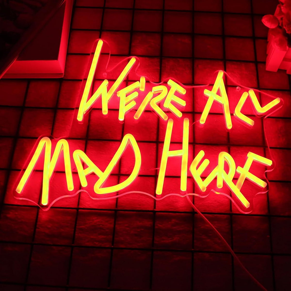 We Re All Mad Here Neon Signs/ 14 * 12 Inch/Alice In Wonderland Party ...