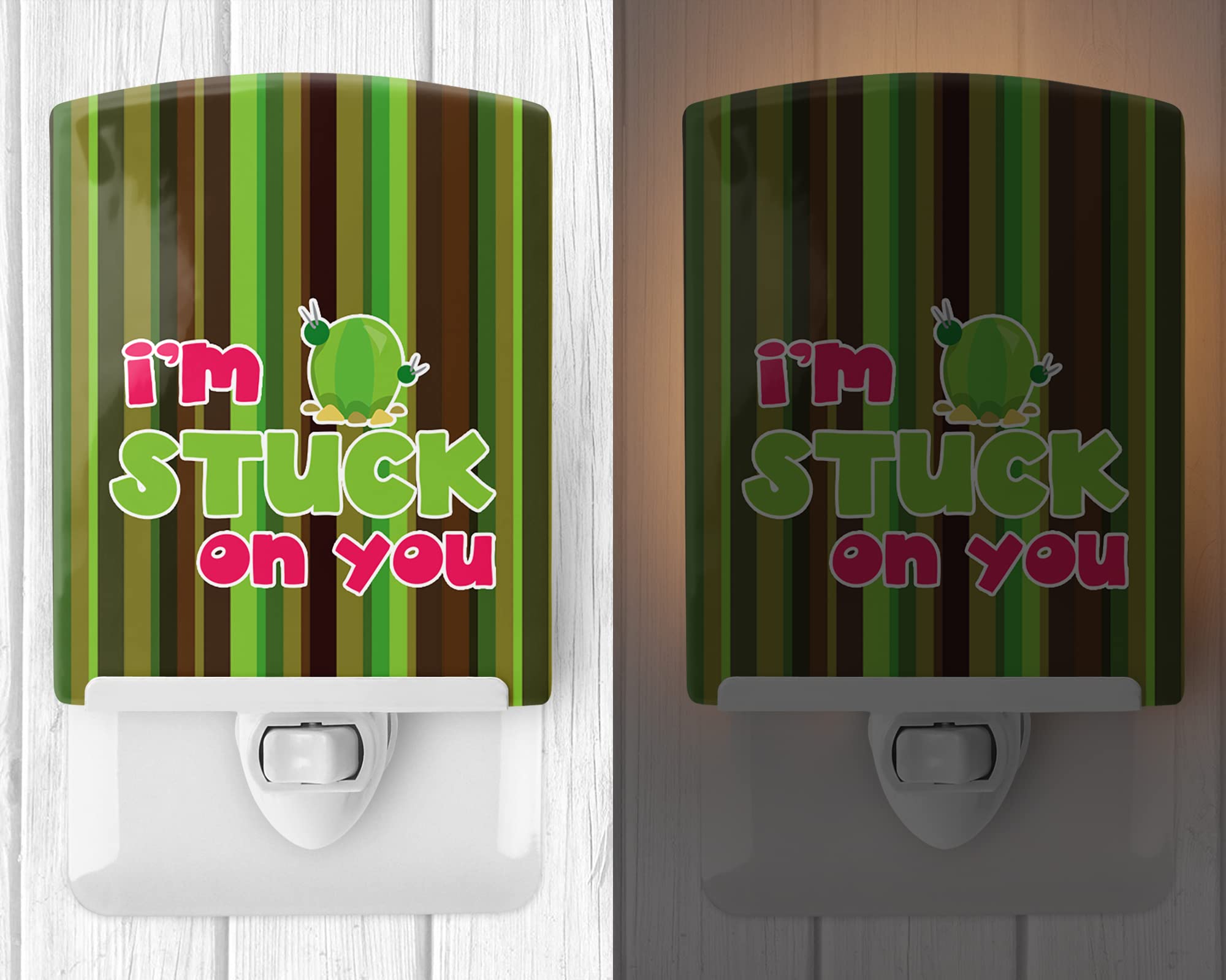 Carolines Treasures BB6851CNL Cactus Im Stuck on You Ceramic Night Light Compact, UL-Certified, Ideal for Bedroom, Bathroom, N