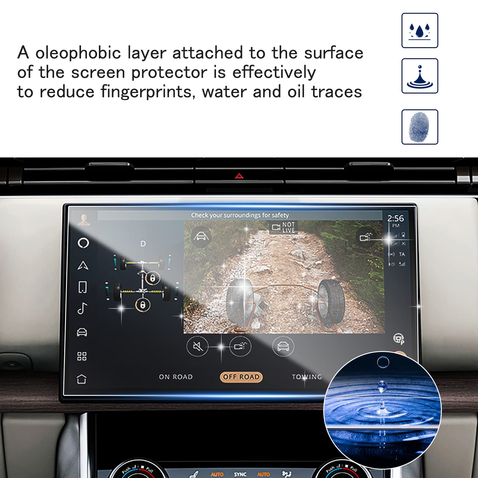 Shaohao For 2023 Range Rover Screen Protector, Dual Curved Floating Touchscreen Protector For 2023 Land Rover Range Rover Pivi P