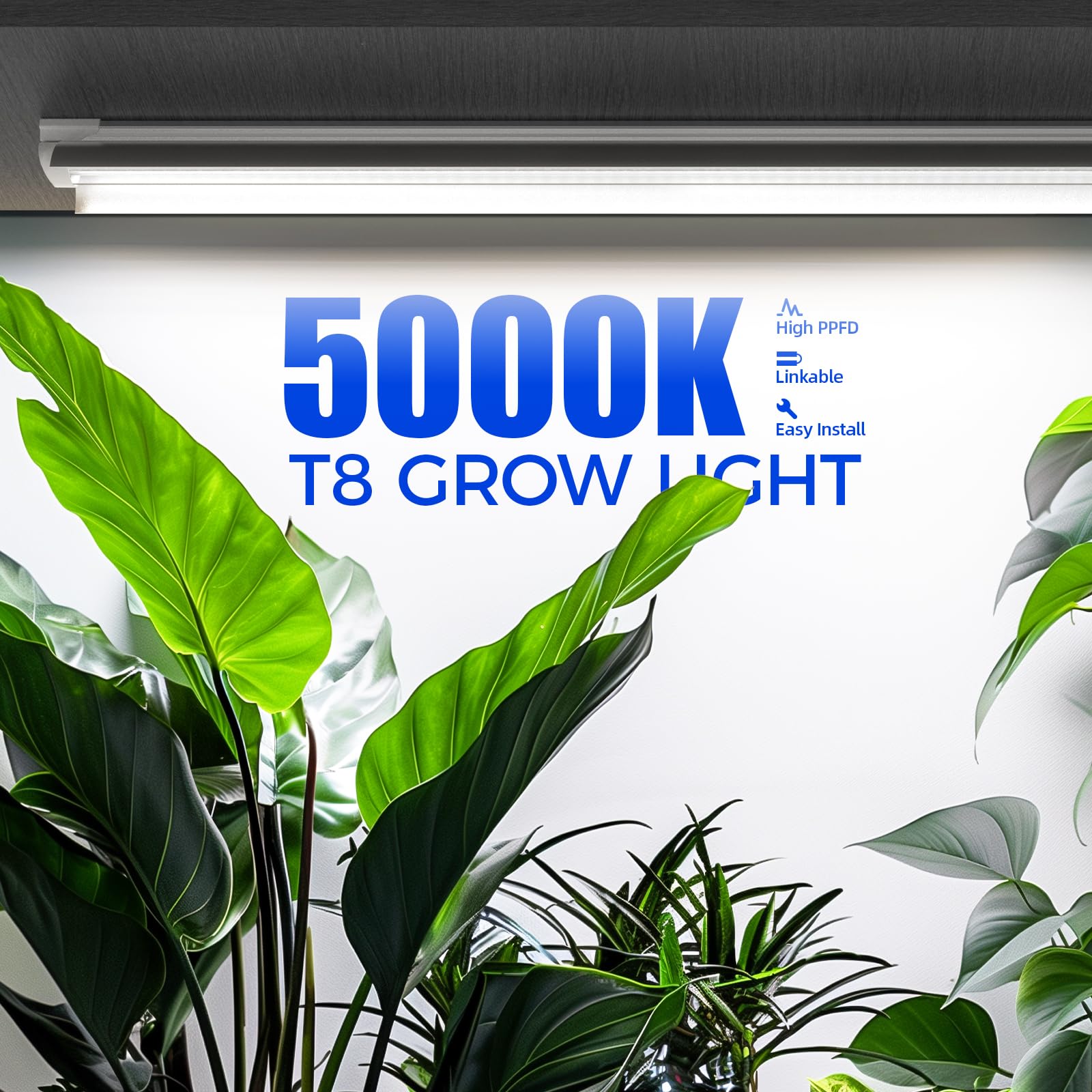 Barrina T8 Grow Lights for Indoor Plants, 4FT V-Shape, 168W, 5000K Daylight White, Linkable, 4 Packs