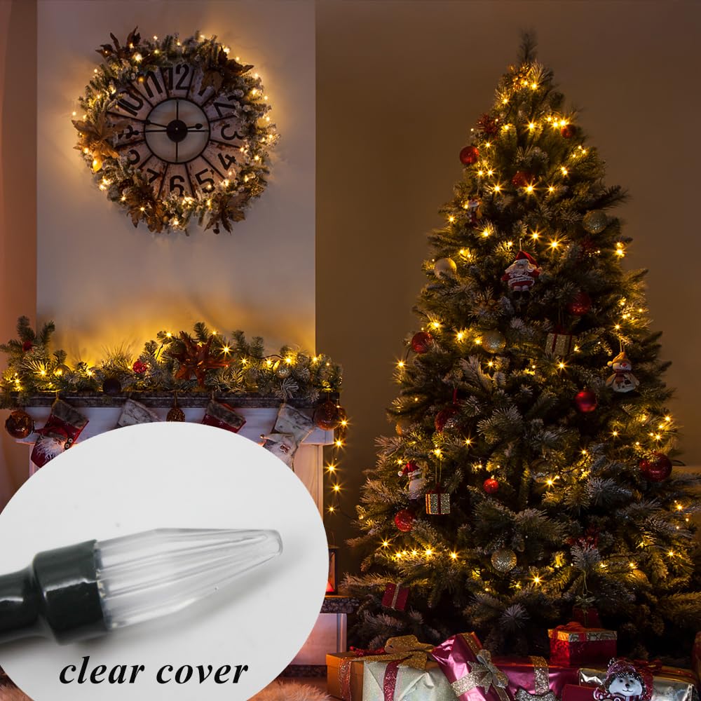 Solhice 2 Pack 20Ft Christmas Lights Battery Operated String Lights With Remote Control, 50 Leds Clear Mini Lights For Garland, Warm White Xmas Tree Lights Indoor Outdoor Decor