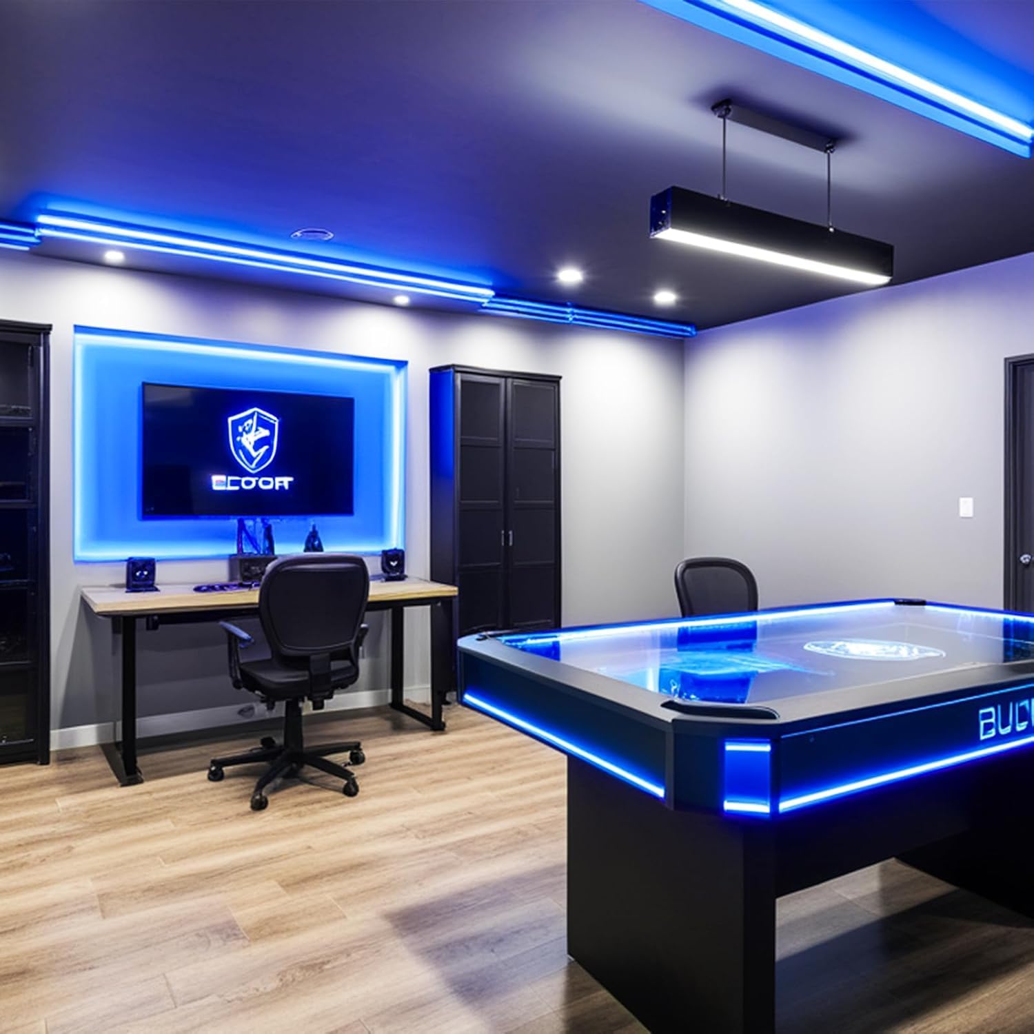 iNextStation Blue LED Strip Light 16.4ft 300 LEDs 12V Flexible Tape Light for Bedroom Kitchen Cabinet Wardrobe TV