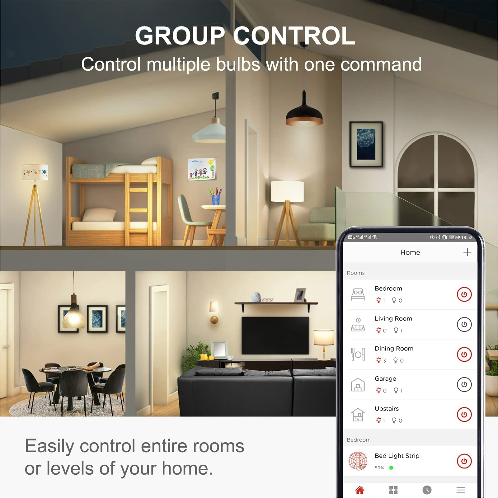 Sengled Smart WiFi Light Bulbs A19, 800LM, Soft White 2700K, 2 Pack, No Hub Required