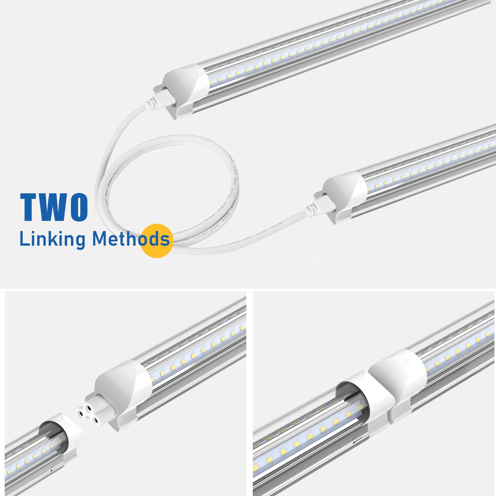 Reisener 2Ft Led Shop Lights, 2 Foot Led Light Fixture For Room Workbench Cabinet Closet, 18W 2400 Lumen, 6000K Cool White, Plug
