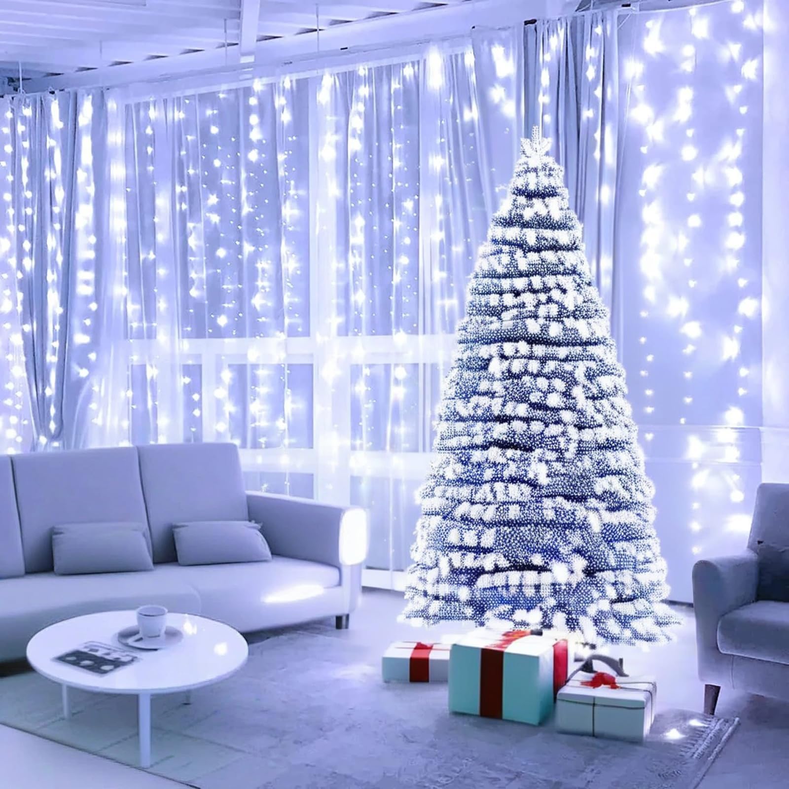 Orsmgolf Fairy Curtain String Lights, Room Decor &Ideal Gift For Teens Girl, 8 Modes Wall Lights & Valentine'S Day Indoor Decorations (White)