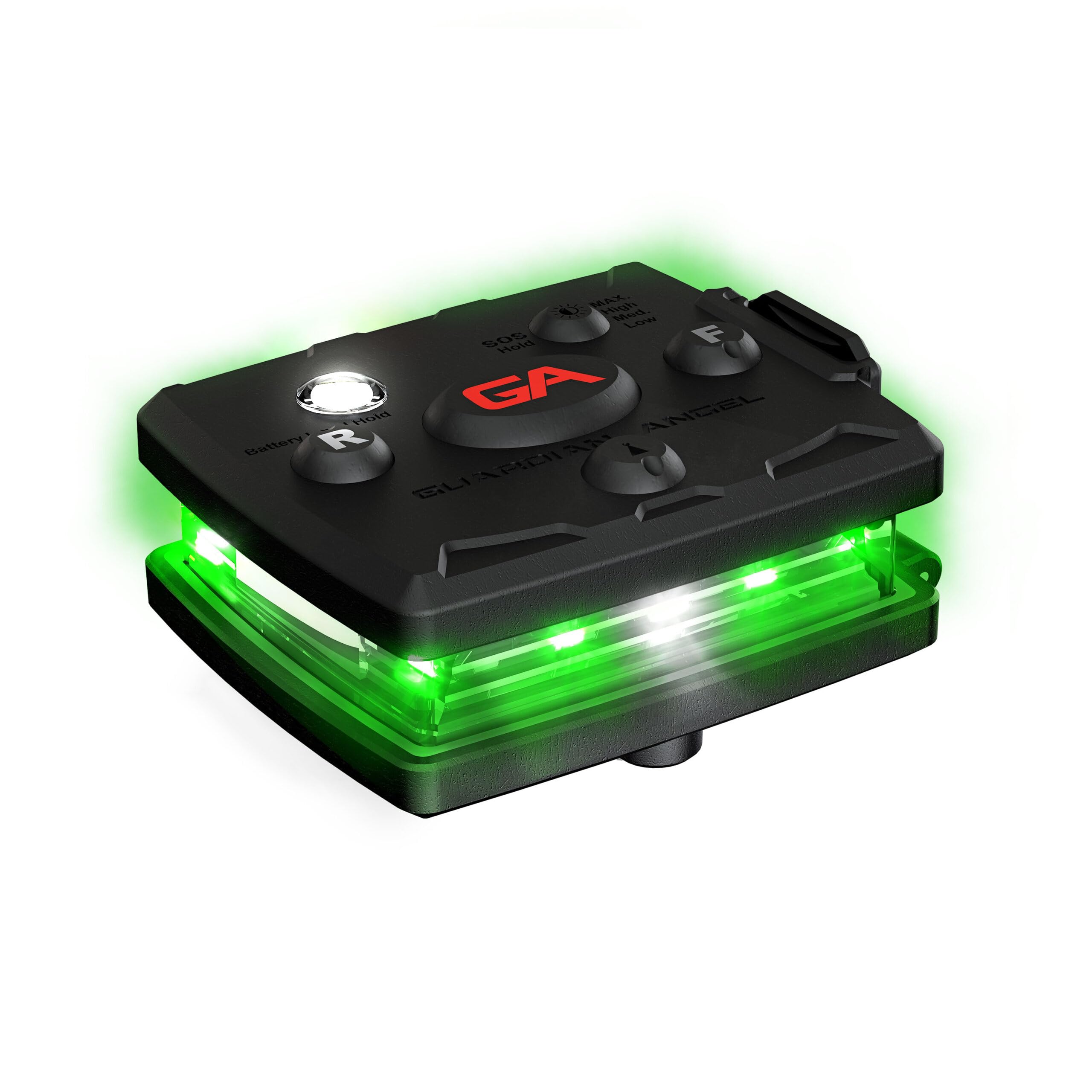 Guardian Angel Micro Series Safety Lights, Beacon Device (Green Front & Green Rear) | Rechargeable, Magnetic & Hands-Free Wearable Led Light For Dog Walking, Cycling, Camping & Kayaking