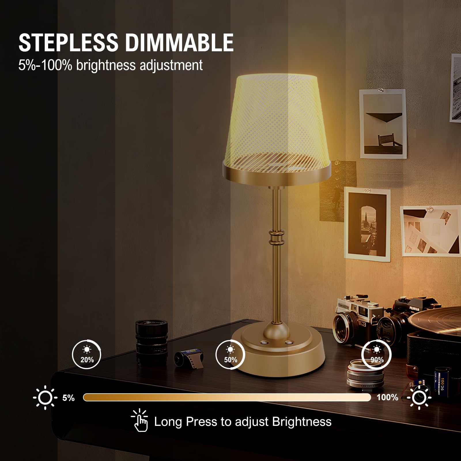 Lightania Cordless Table Lamp, Touch Bedside Table Lamp With 10 Colors & Cycle Rgb Mode, Rechargeable 6000Mah Battery Operated L