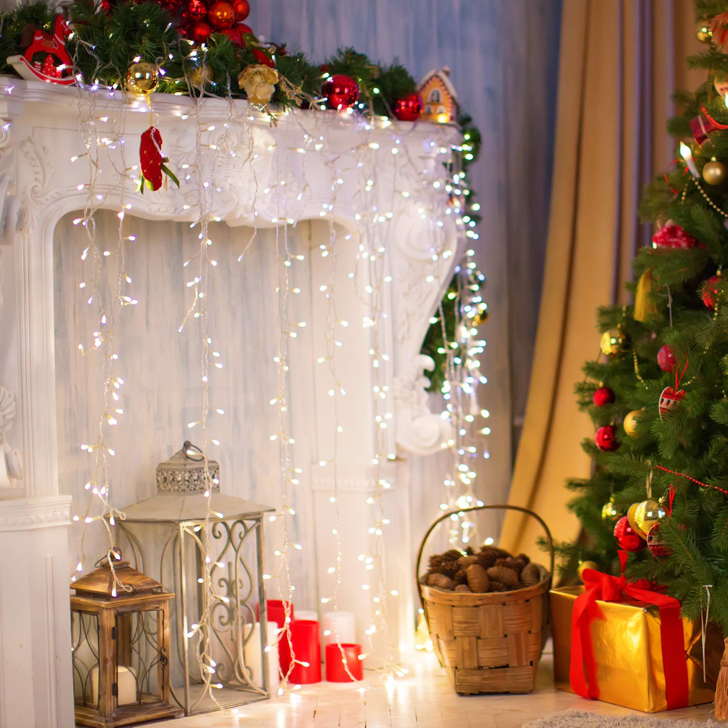 Koxly 2 Pack 36Ft 100 Led Battery Operated String Lights With Remote Timer Waterproof 8 Modes String Lights For Bedroom, Garden,