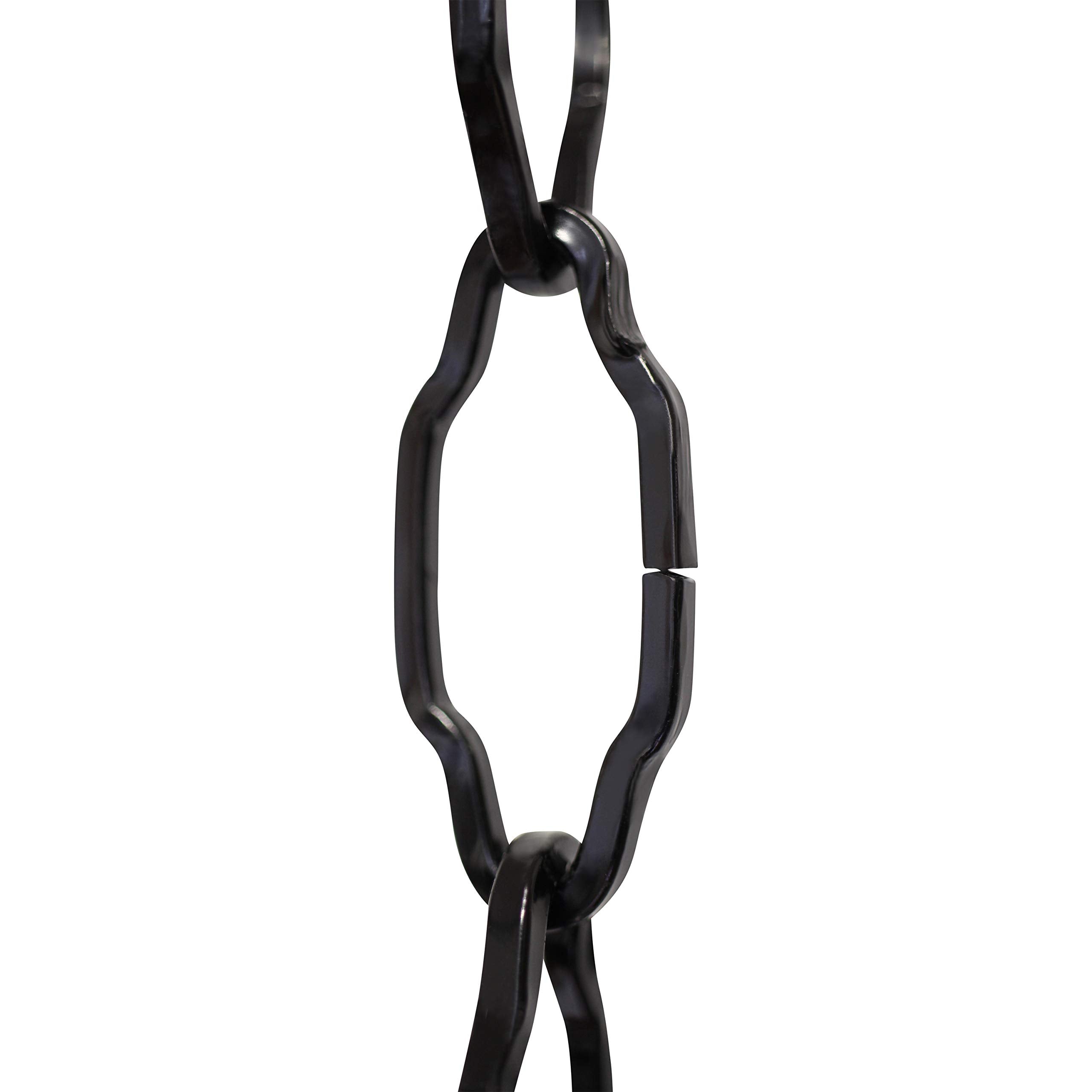 RCH Hardware CH-S57-33-BLK-3 | 9 Gauge Decorative Solid Steel Motif Link Fixture Chain | 3 Foot Increments |Black Finish