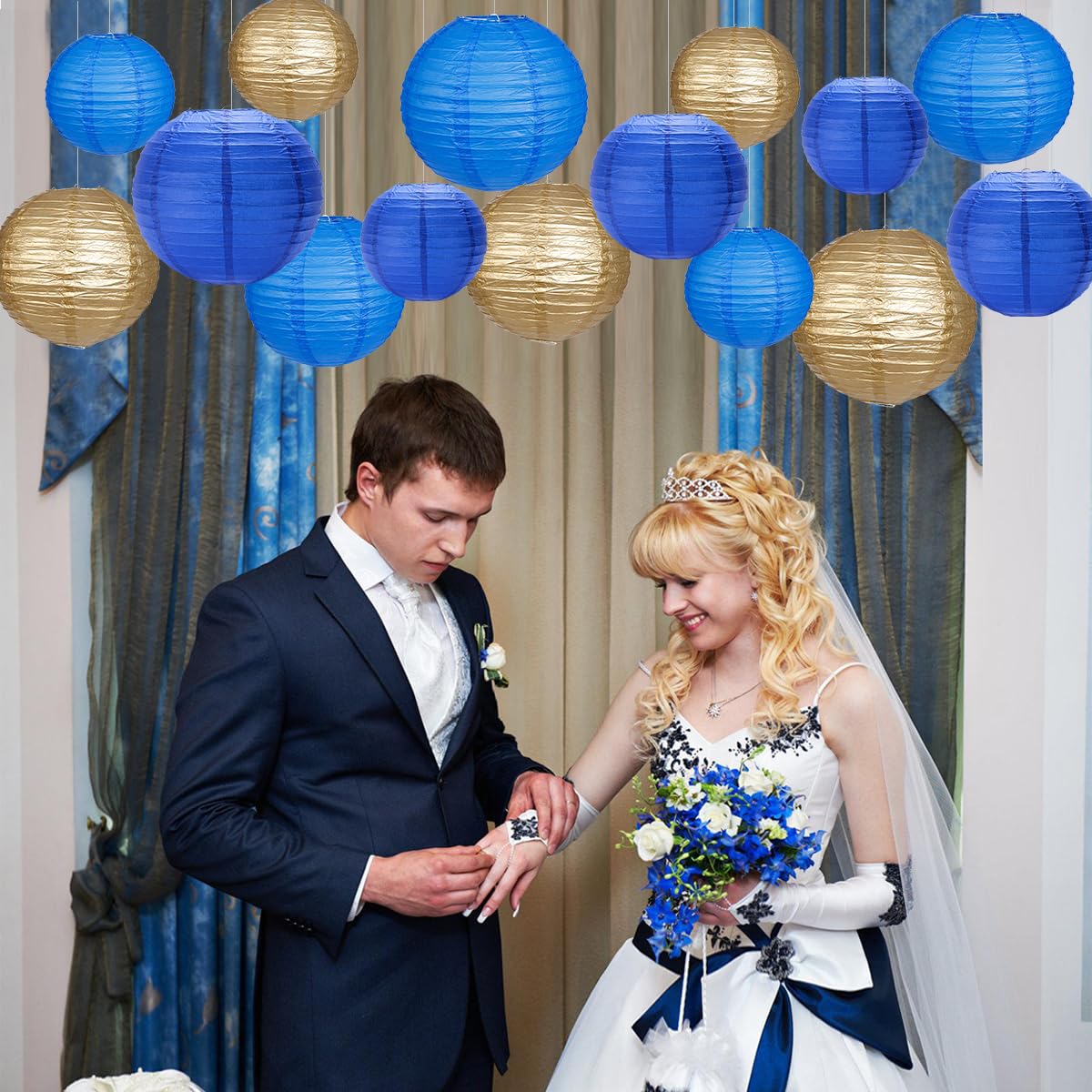 Zilue Paper Lanterns Party Decorations, Round Hanging Paper Lanterns Decorations For Graduation Anniversary Under The Sea Birthd