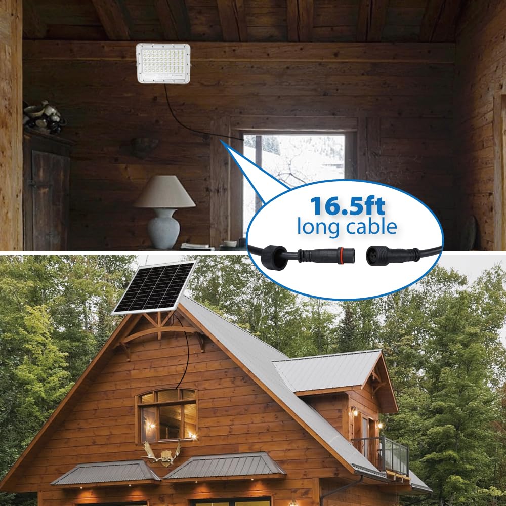 Tin Sum 300W Led Solar Flood Light - 24000 Lumens, Ip67 Waterproof, Remote Control, Outdoor Security