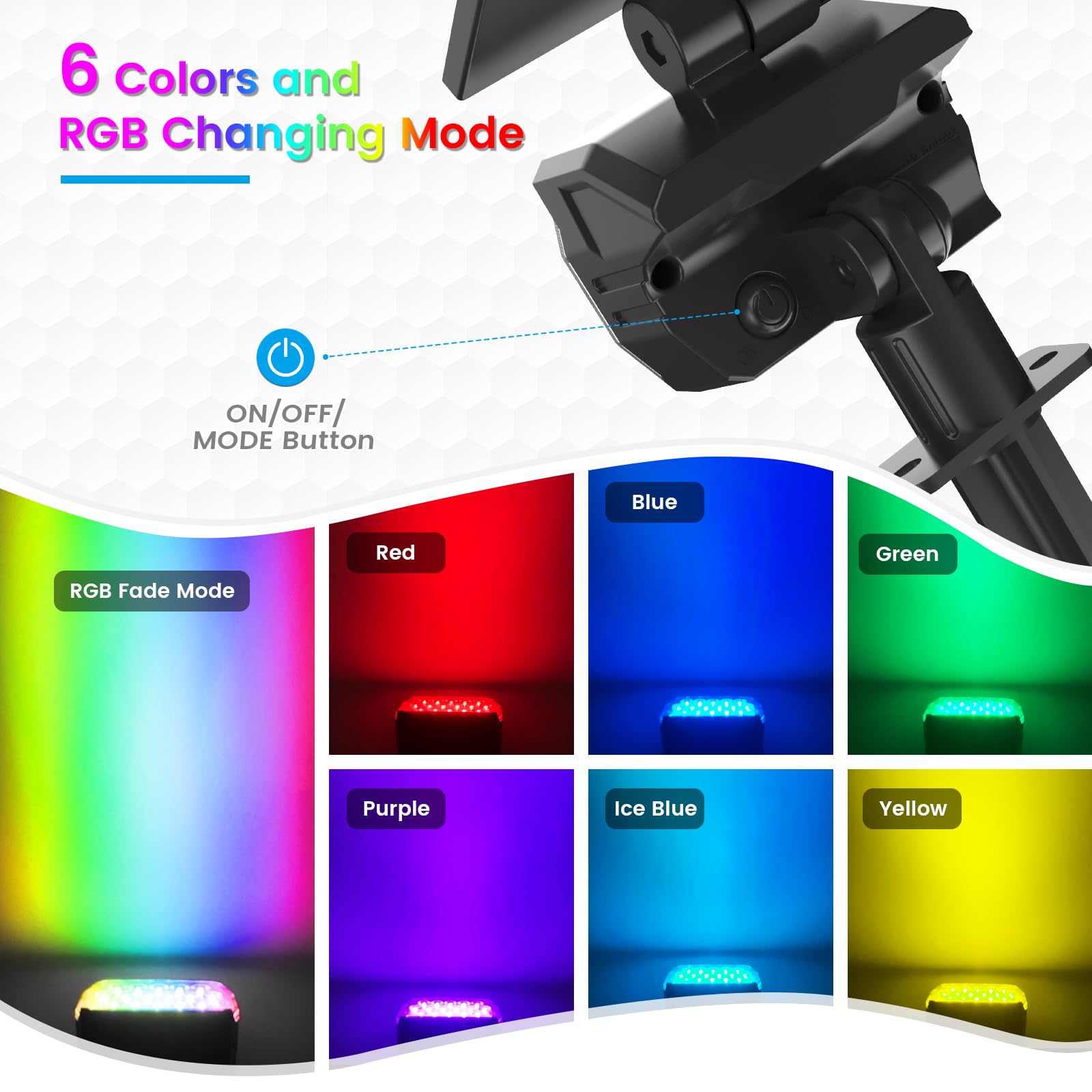 VOLISUN Solar Spot Lights, 27 LED, Waterproof IP67, 8 Pack, Multicolor, Model 21464