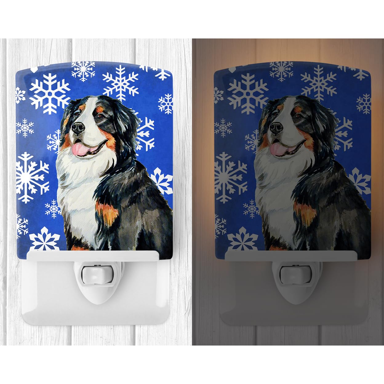Carolines Treasures Ceramic Night Light, Bernese Mountain Dog, 6x4x3in, Model LH9289CNL, Ideal for Bedroom, Bathroom, Nursery, Multicolor