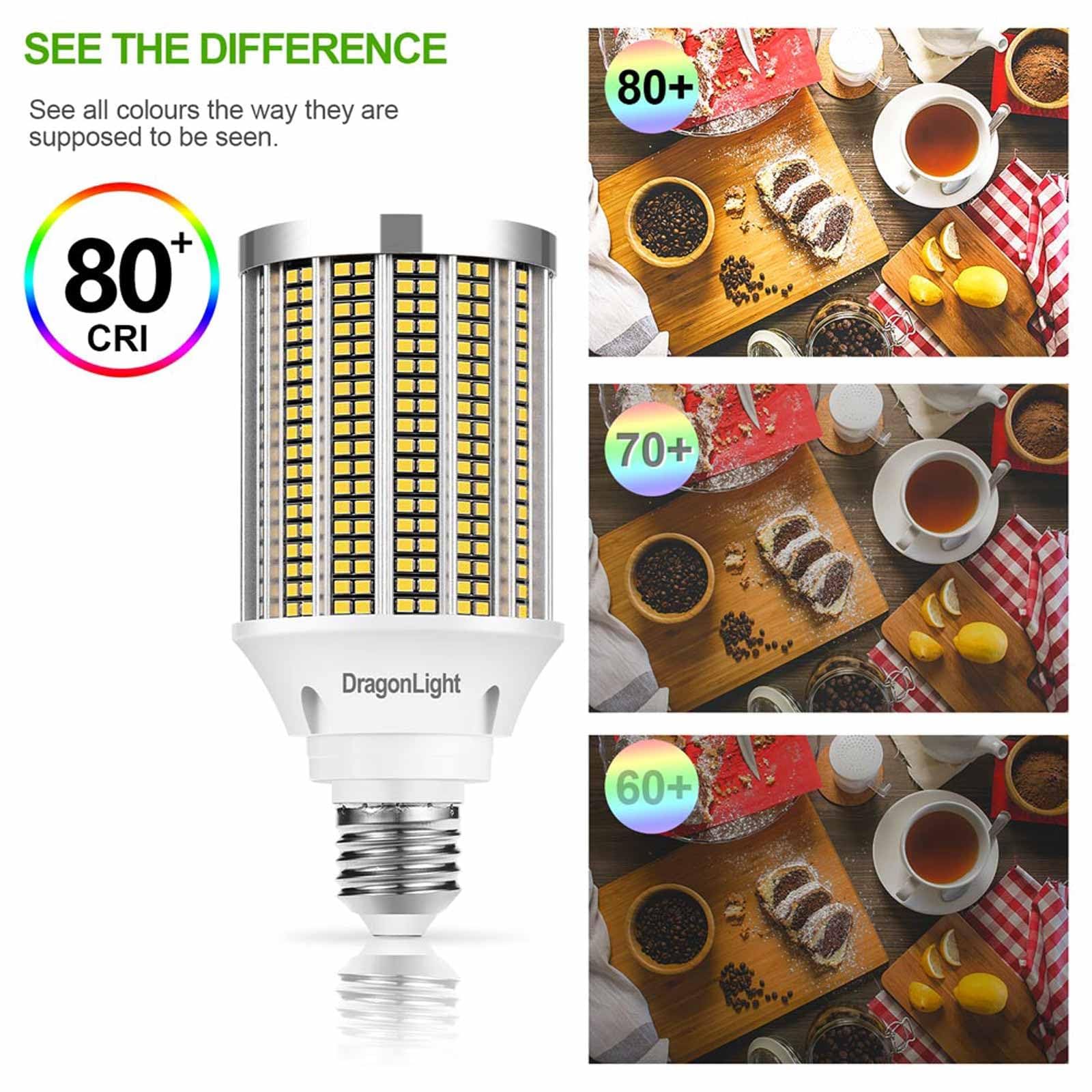 Dragonlight 50W Super Bright Led Corn Light Bulbs (400 Watt Equivalent) - E26 Base 3000K Warm White 6,000 Lumens, Pack Of 2