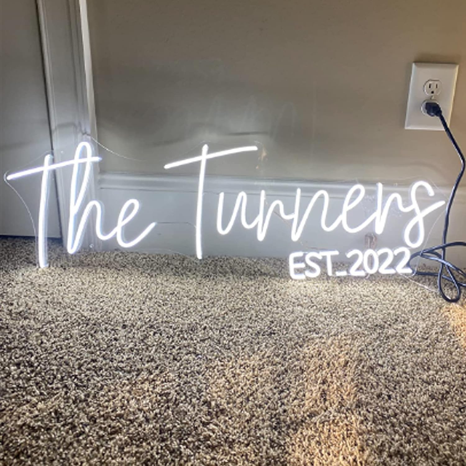 Hemoer Custom Neon Sign - Handmade Dimmable Led Wall Decor, 2 Line, 11 Colors, Ideal For Parties, Weddings, Bars, And Coffee Shops