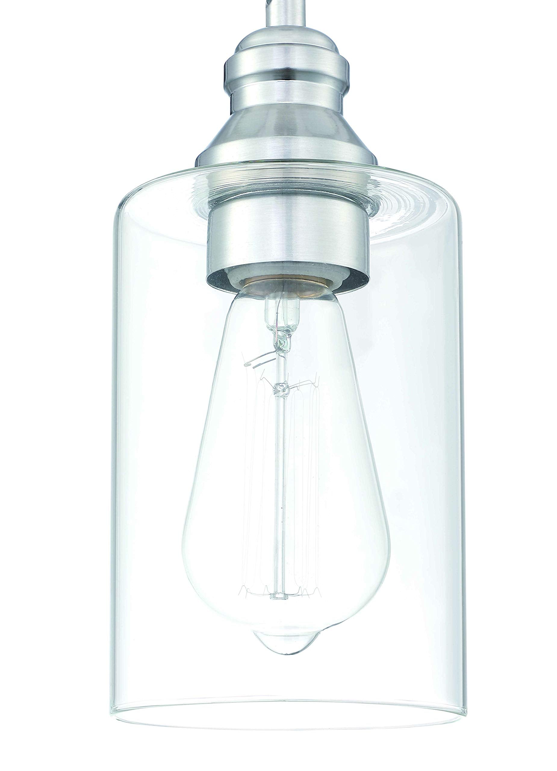 WISBEAM Pendant Lighting Fixture, Nickel Metal, E26 Base, 60W Max, 3-Pack, ETL Rated, Model WS-PDL004