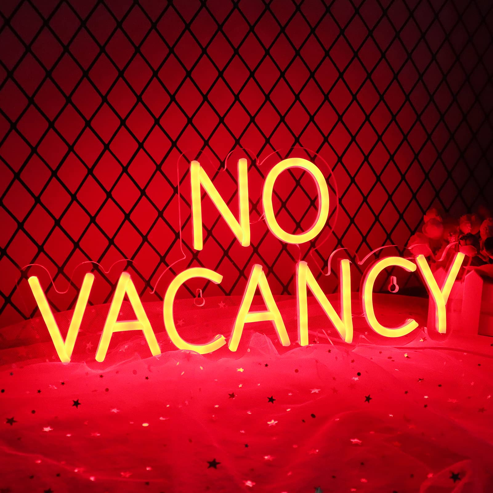 JFLLamp Neon Sign - NO VACANCY Wall Decor, 16x7.3 Inch LED Light for Bedroom, Business, Unique Gift, Model NO VACANCY 001