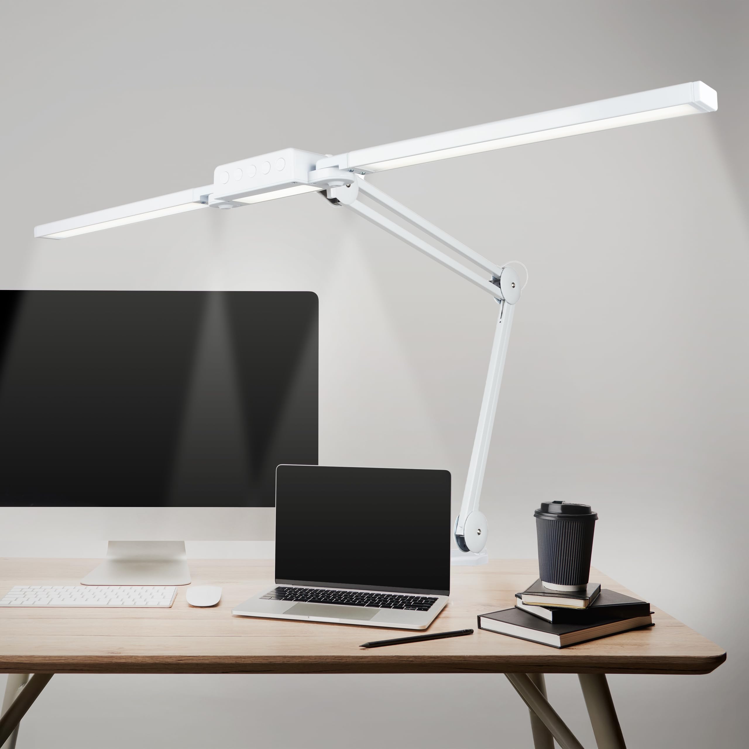 Neatfi LED Desk Lamp | 3,000 Lumens | Dimmable 30W Desk Light | 360 SMD LEDs | CRI 95 | Adjustable Color Temperature | Task Lamp