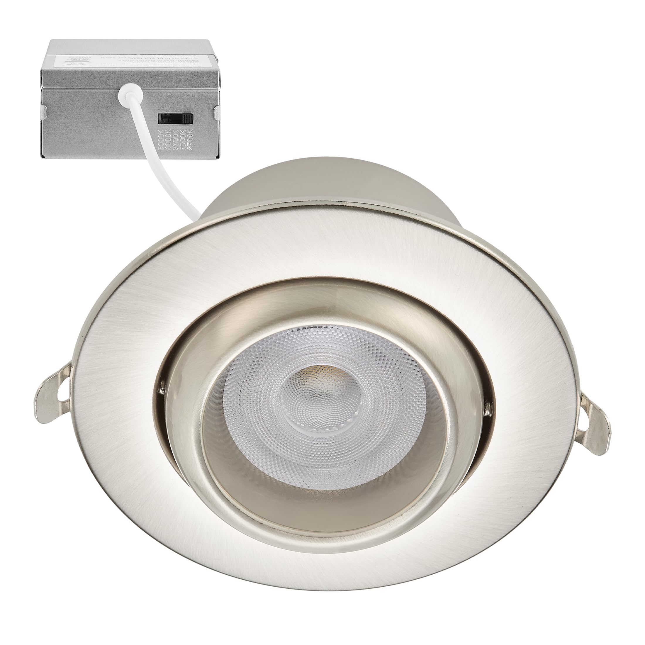 Maxxima 4 in. 5 CCT Adjustable Slim Recessed LED Gimbal Downlight, 900 Lumens, Color Selectable 2700K/3000K/3500K/4000K/5000K, 3