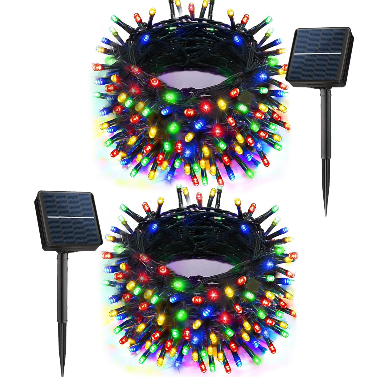 LALAPAO Solar Christmas Lights 2 Pack Total 144 Ft 400 LED Solar Powered Outdoor String Lights Waterproof for Gardens Xmas Tree 