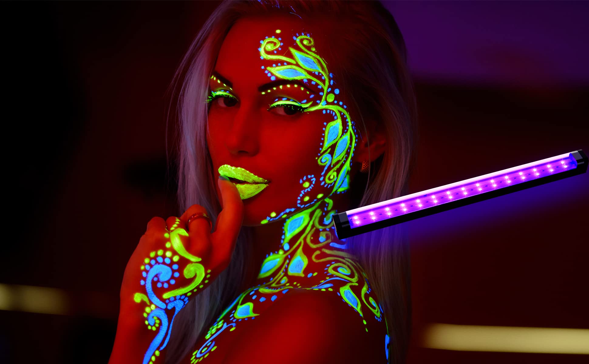 Thlifure 10W Black Light Bar 1Ft Led Uv Strip Lights For Body Paint & Glow Parties, 2 Pack