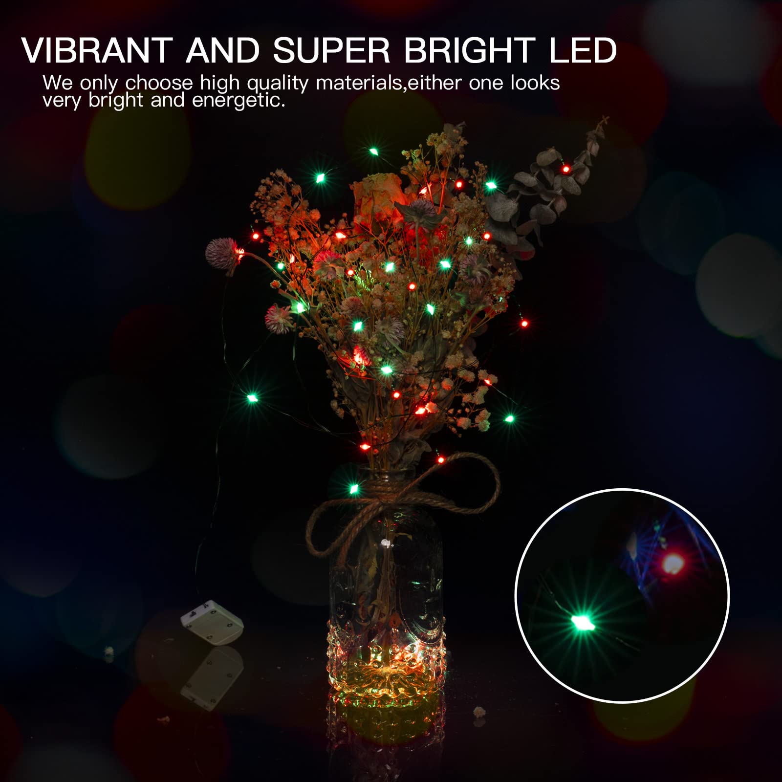 Brightown 12 Pack Led Fairy Lights Battery Operated String Lights Waterproof Silver Wire 7 Feet 20 Led Firefly Starry Moon Light