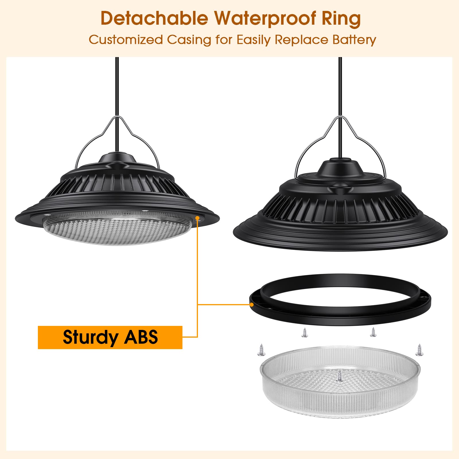 Sunbonar Solar Pendant Lights Indoor Outdoor,3200K/4000K/6000K Dimmable Daytime Available Solar Shed Light With On Off Switch &