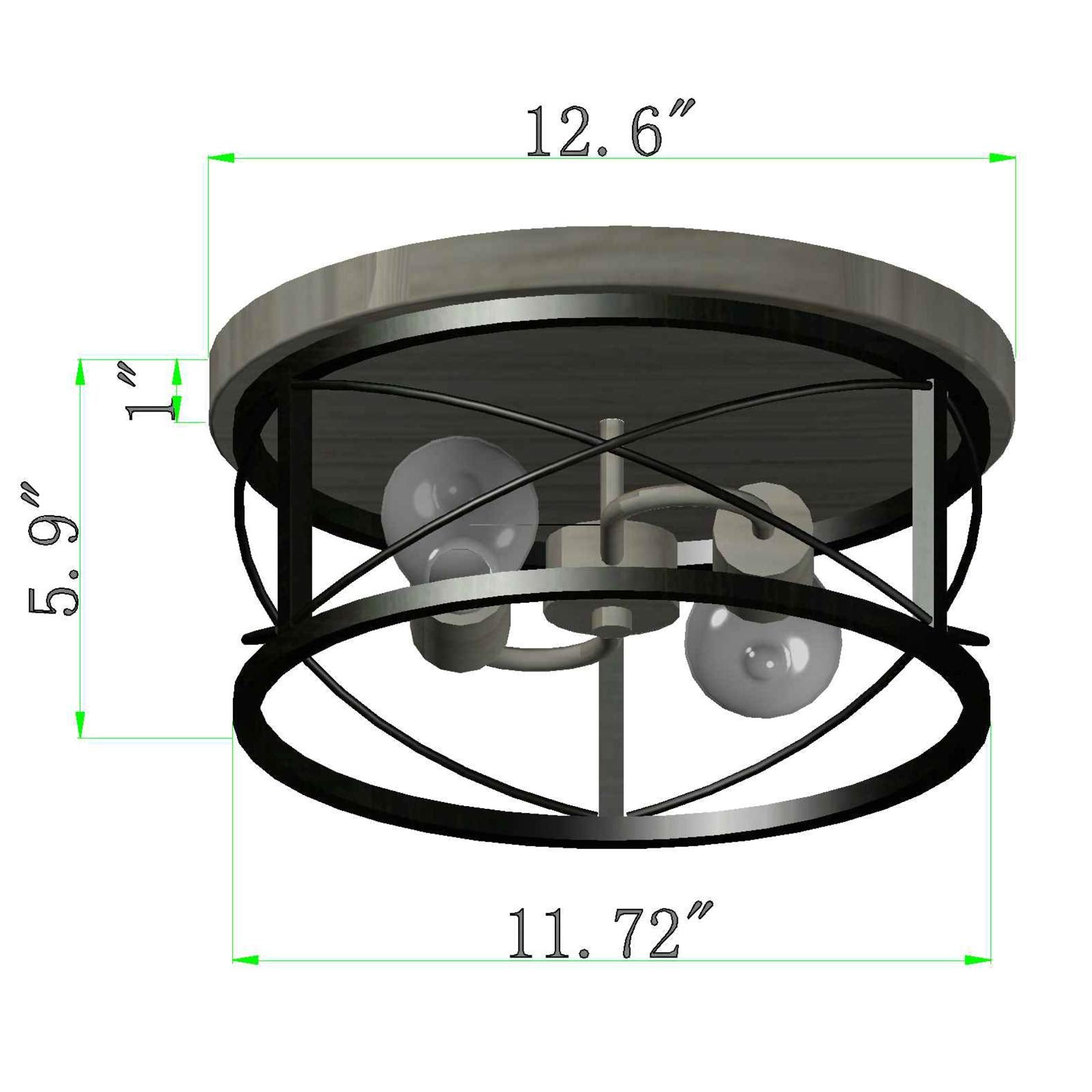 Q&S Flush Mount Ceiling Light Fixture Farmhouse Rustic Oak White And Orb Lighting For Hallway Entryway Kitchen Dining Room Bedro
