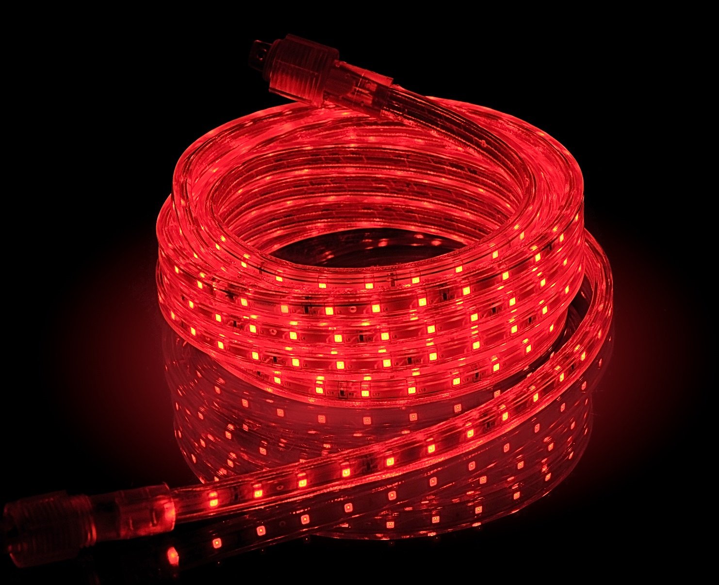 CBconcept LED Rope Light, 40ft, 4300 Lumen, Dimmable, Red, 720 SMD LEDs, Indoor/Outdoor, Model 120VSMD3528-12