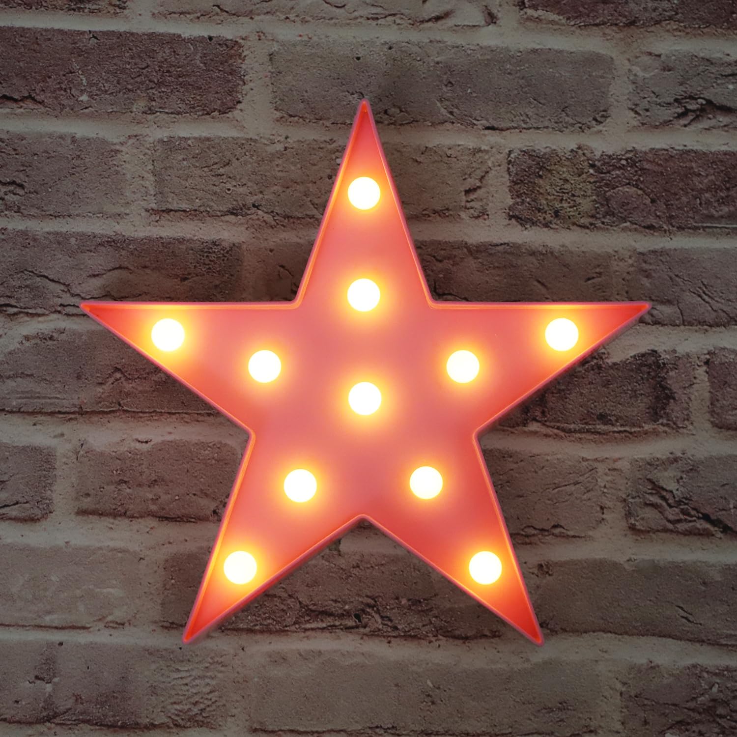 Led Marquee Star Sign Night Light, Battery Operated Star Shaped Desk Table Lamp For Kids, Baby, Child, Girl Gift, Nursery Room,