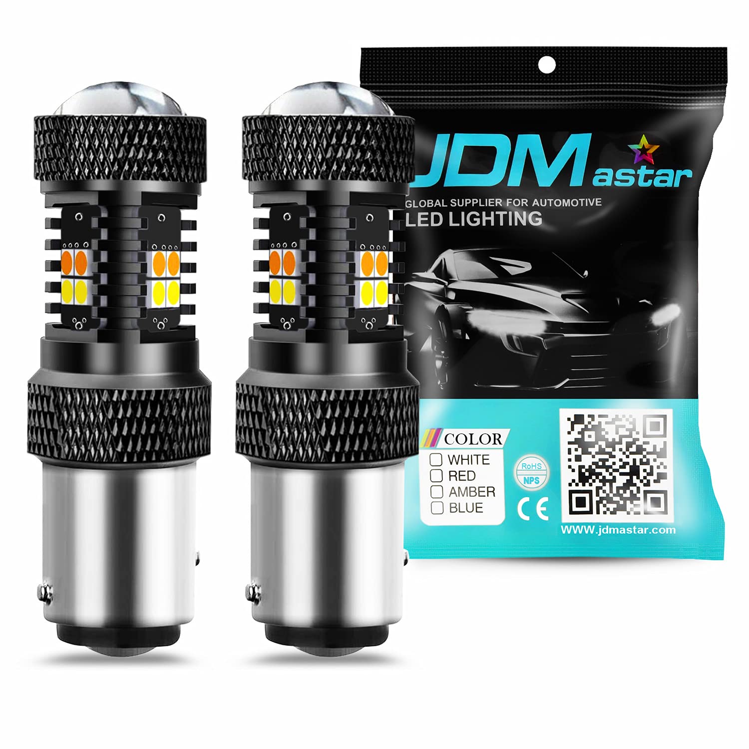 JDM ASTAR Extremely Bright 3030 Chipsets White/Yellow 1157 2057 2357 1157A 2057A 2357A Switchback LED Bulbs with Projector For T
