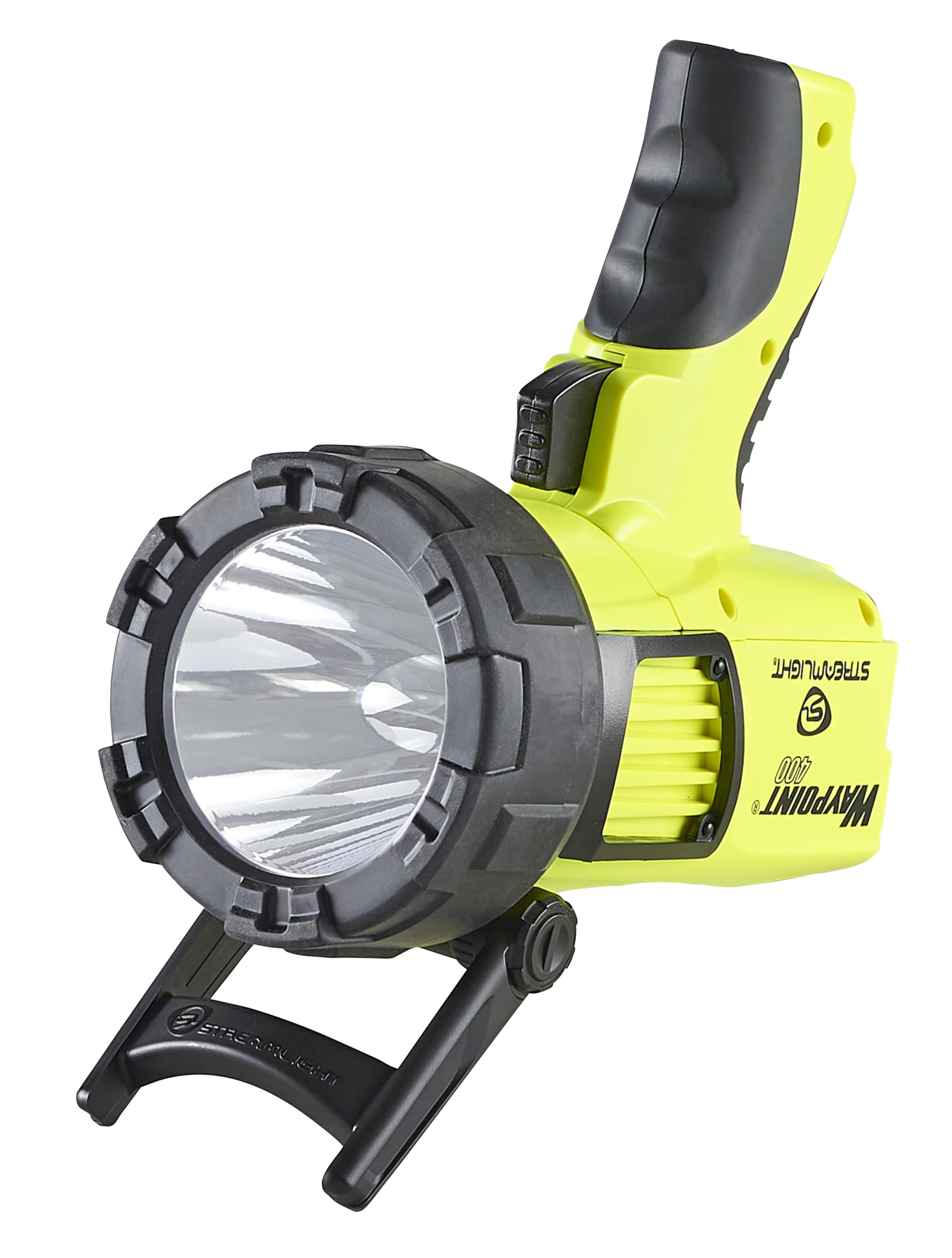 Streamlight 44910 Waypoint 400 Rechargeable 1400-Lumen Long Range Pistol-Grip Spotlight With 120V Ac Charger And Polymer Holder/Mount, Yellow