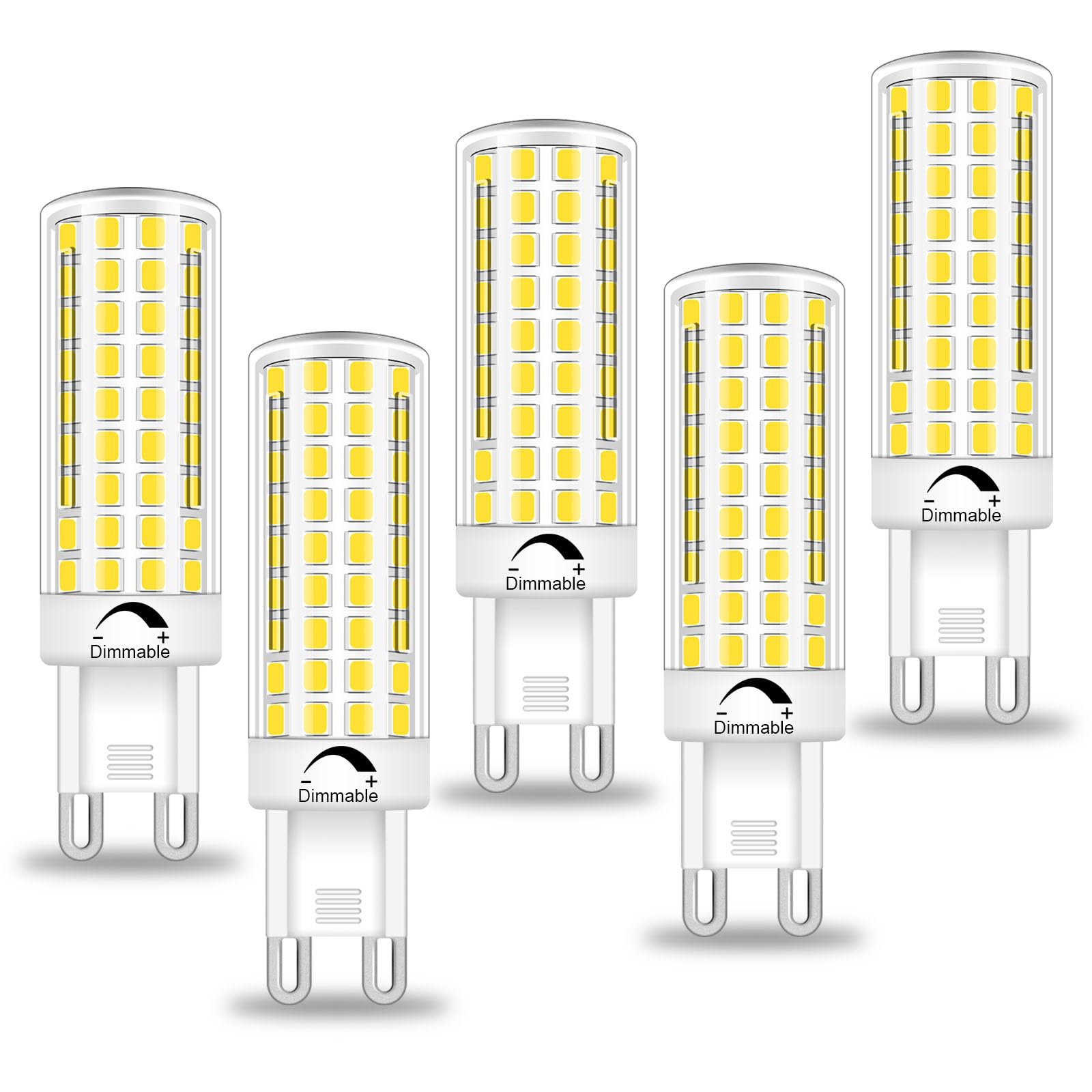 Brolskun G9 Led Bulbs 8W Chandelier Light Bulbs (80W Halogen Equivalent) 6000K Daylight White,T4 G9 Ceramic Bi Pin Base 800Lm 11