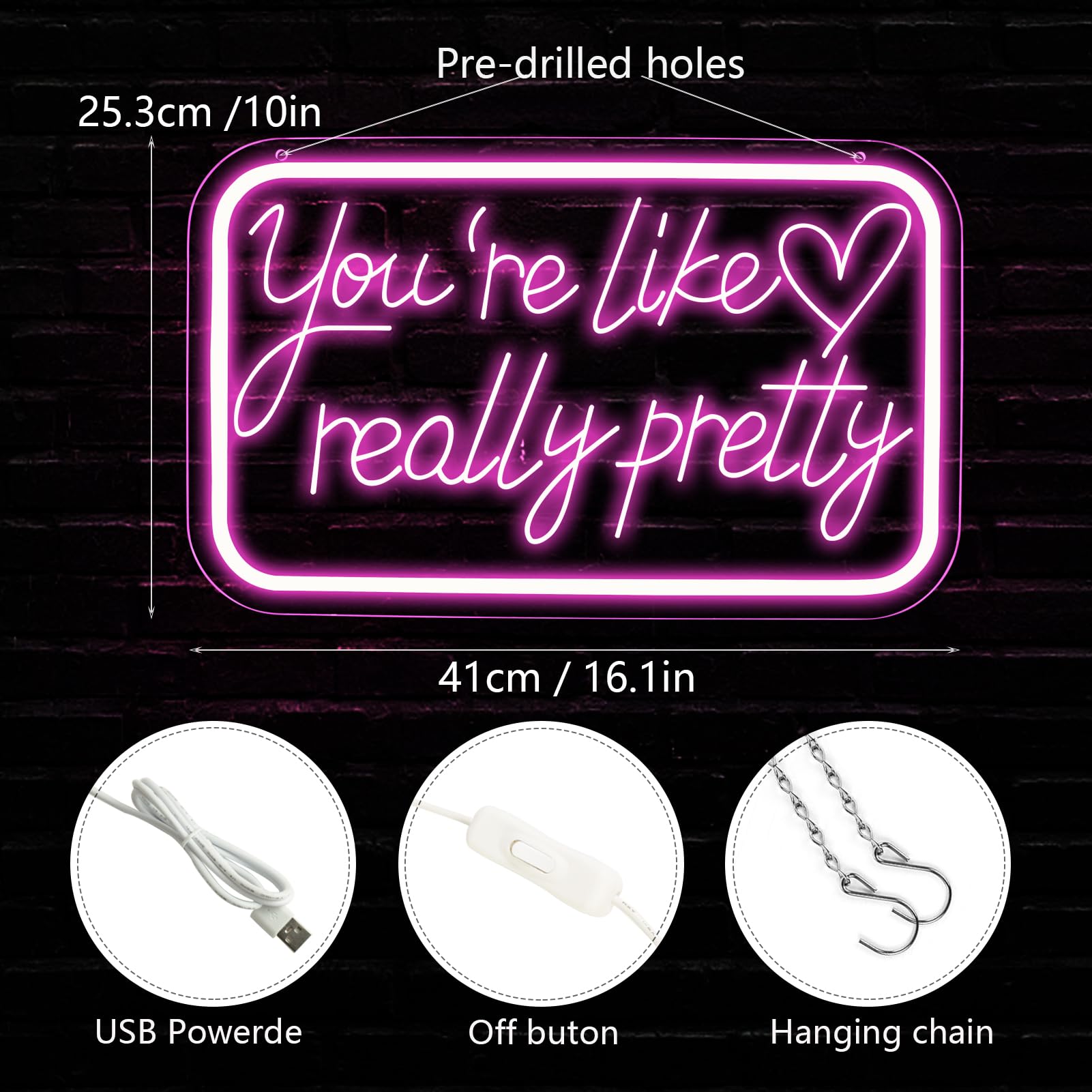 Qbanziou YouRe Like Really Pretty Neon Signs For Wall Decor