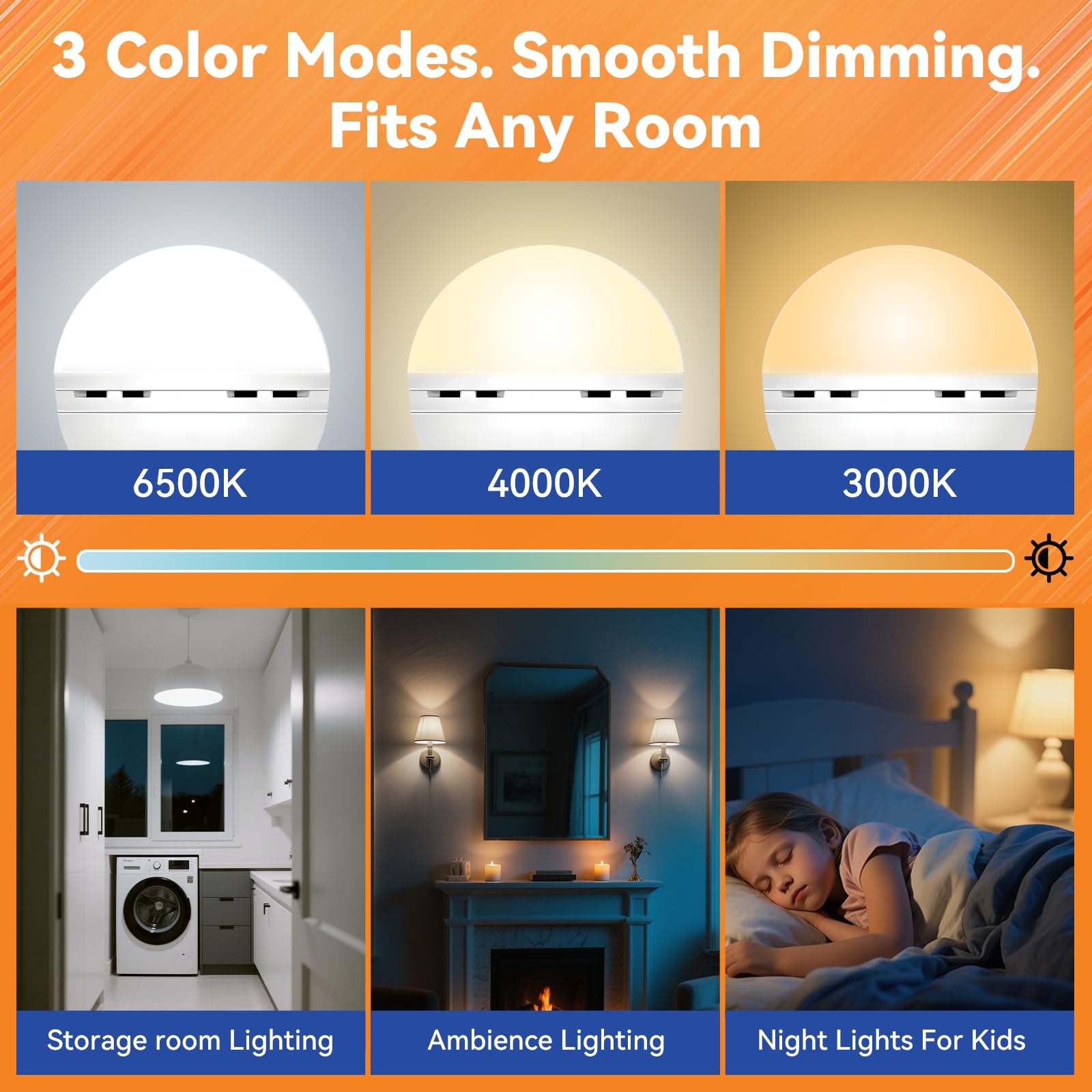 Neporal MagixPro Remote LED Light Bulbs, Dimmable 1800mAh Battery, USB & Socket Charging, 3000-6000K, 2 Pack