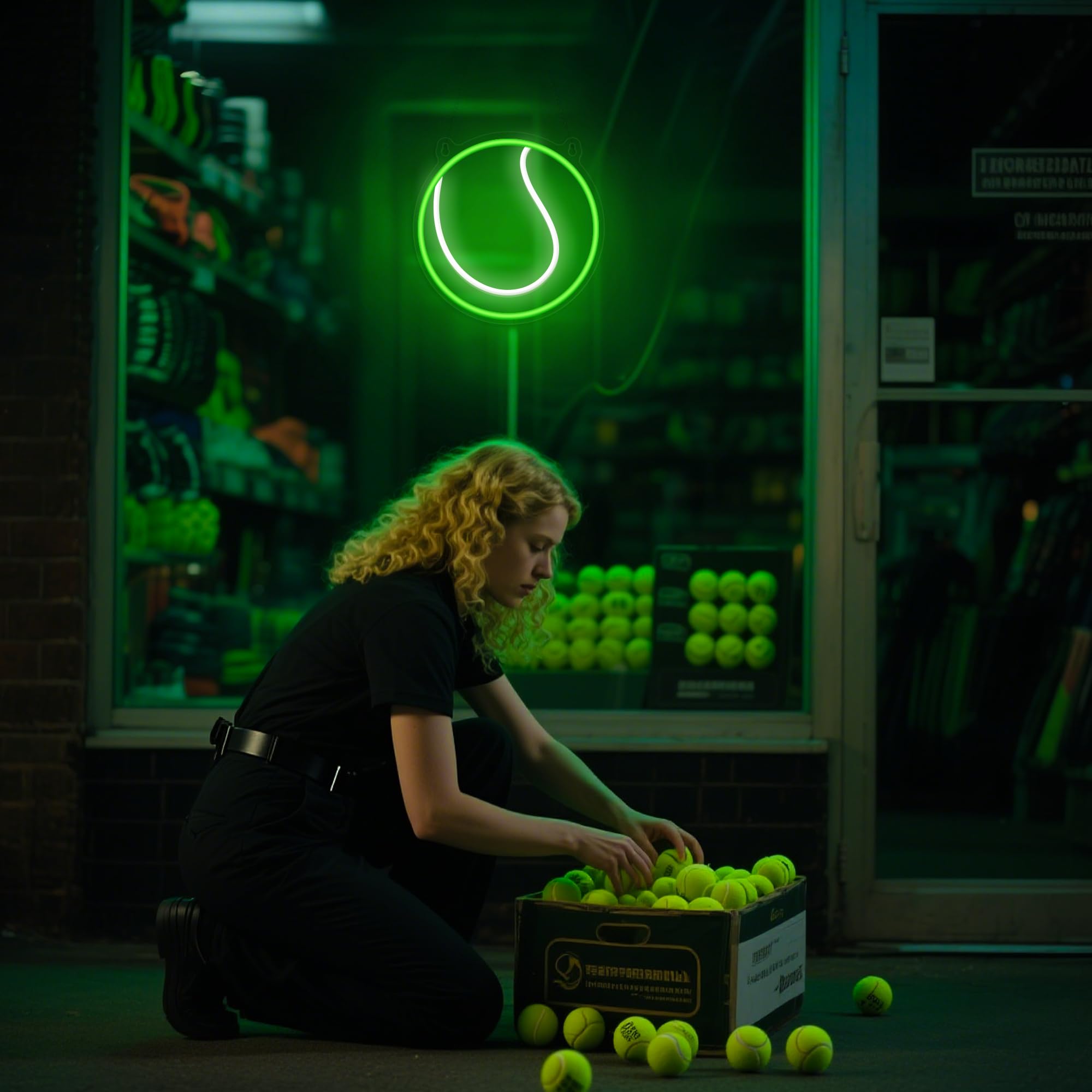 Tennis Neon Sign - Dimmable Sport Wall Decor With USB Power, Tennis Gifts for Women & Men, LED Neon Lights for Girls Women Man T