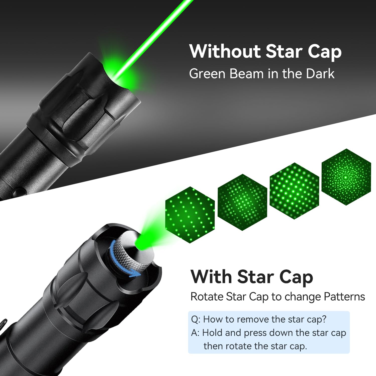 Miprezt [Professional] Rechargeable Green Beam Light Flashlight Long Distance Range For Tv/Led/Lcd Screens Tactical Flashlights