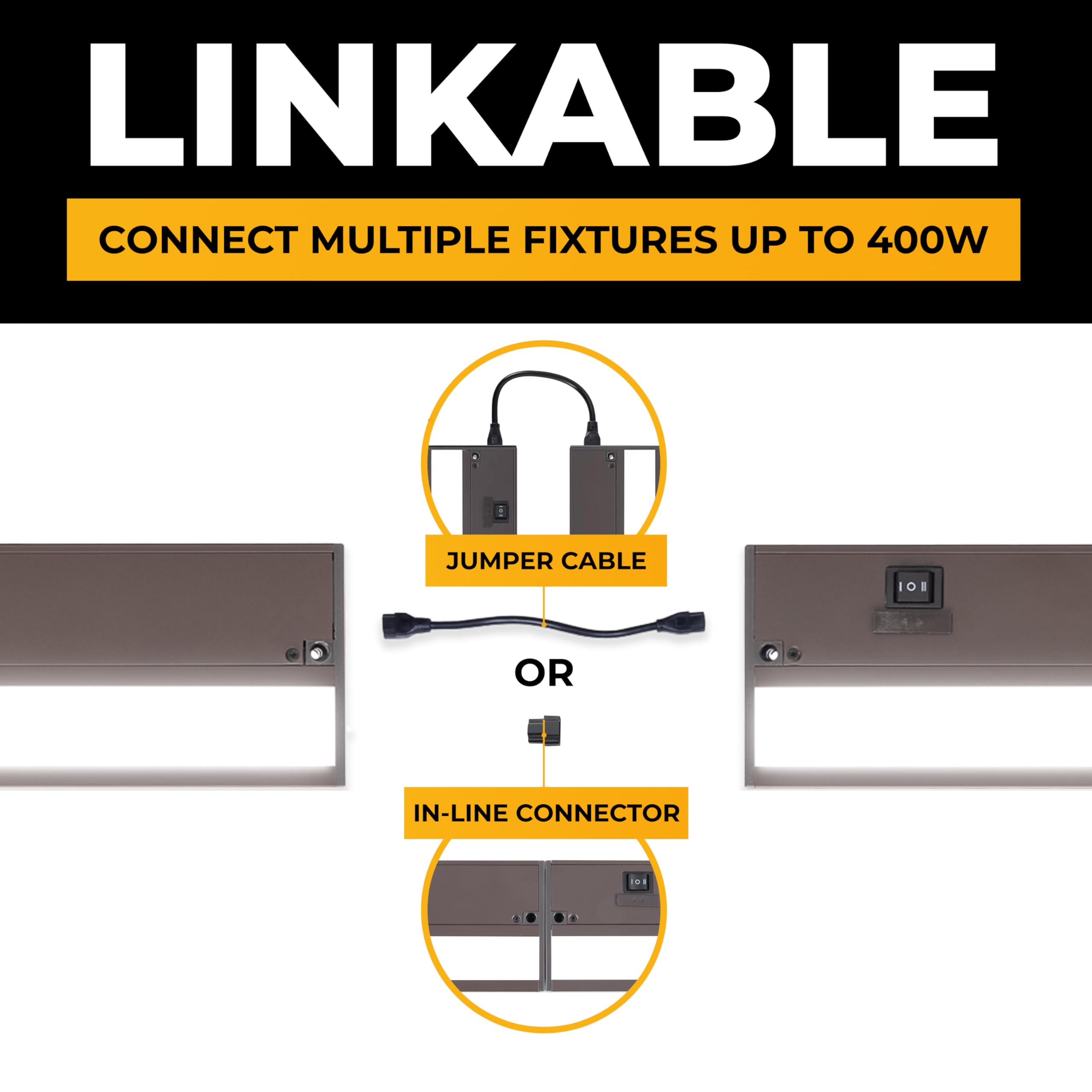 NSL LED Under Cabinet Lighting - Dimmable, 3 Color Temperatures, 24 Inch, Bronze Finish, Model LTSPRO-24-BZ