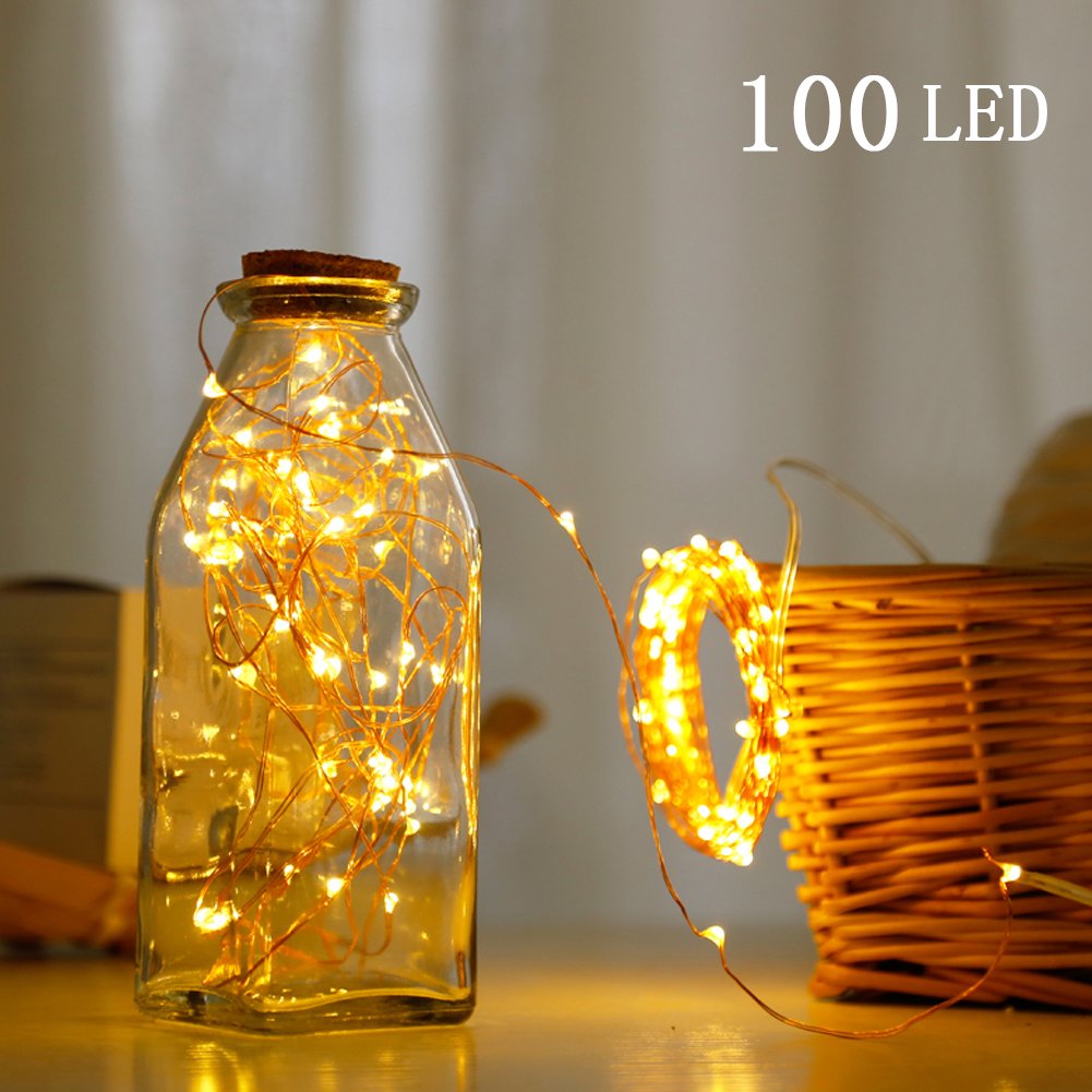 Twinkle Star 200 LED 66 FT Copper String Lights Fairy String Lights 8 Modes LED String Lights USB Powered with Remote Control fo