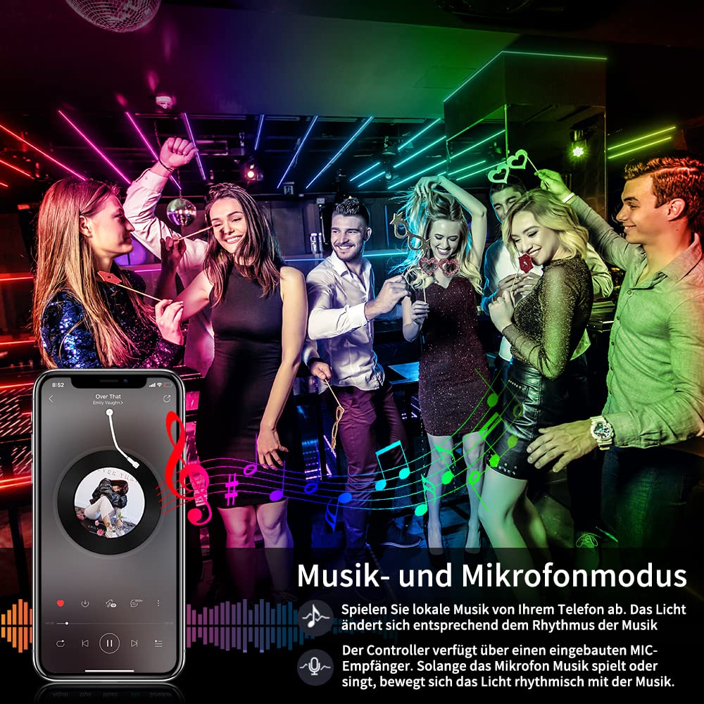 AILBTON LED Light Strip, 100ft Music Sync RGB, Bluetooth App Control, Remote, 5050 RGB, Multicolor