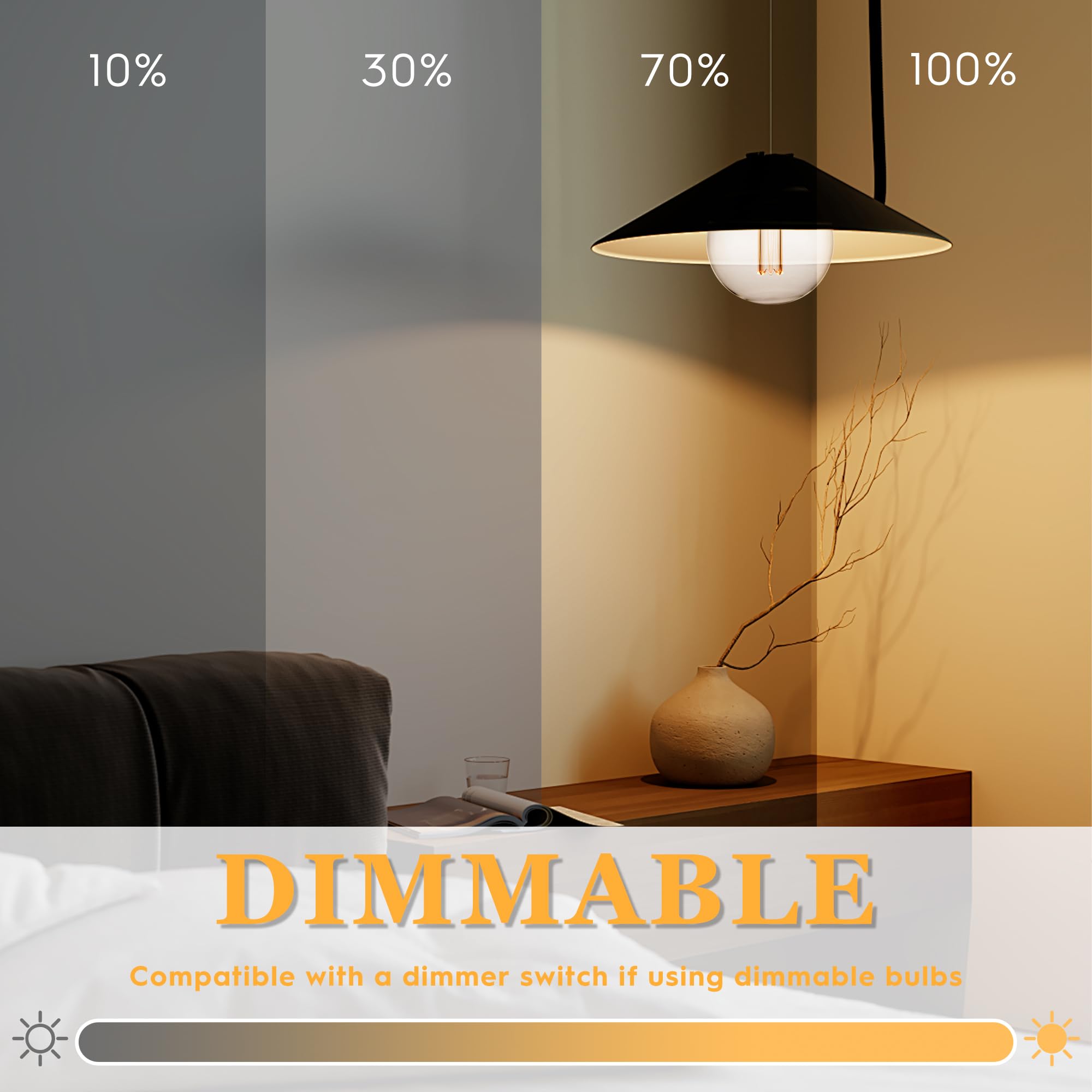 Harwez Large Globe Light Bulb, Vintage Edison Dimmable Led Bulb, 3.5W Low Lumen Eye-Caring Soft Dim Lighting For Mood(Not Daylig