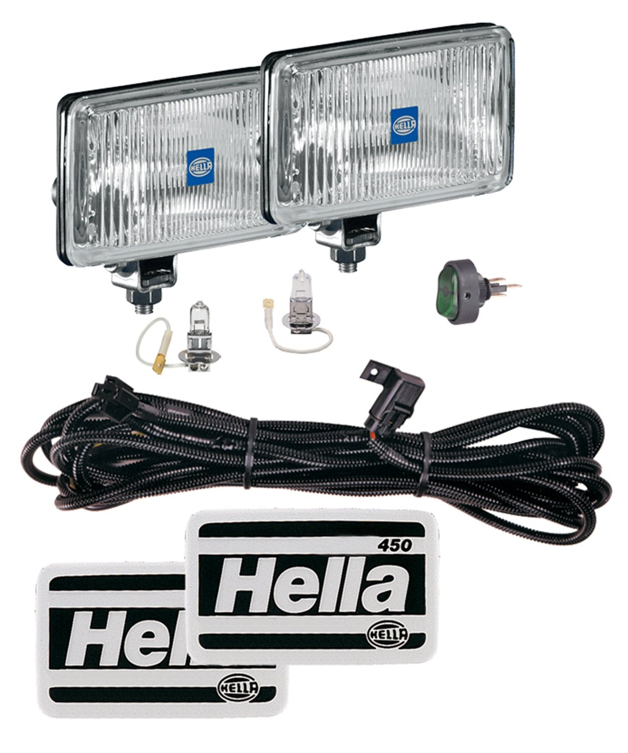 Hella 450 Driving Lamp Kit - Clear Lens H3 12V Sae/Ece - Black Acrylonitrile Butadiene Sty