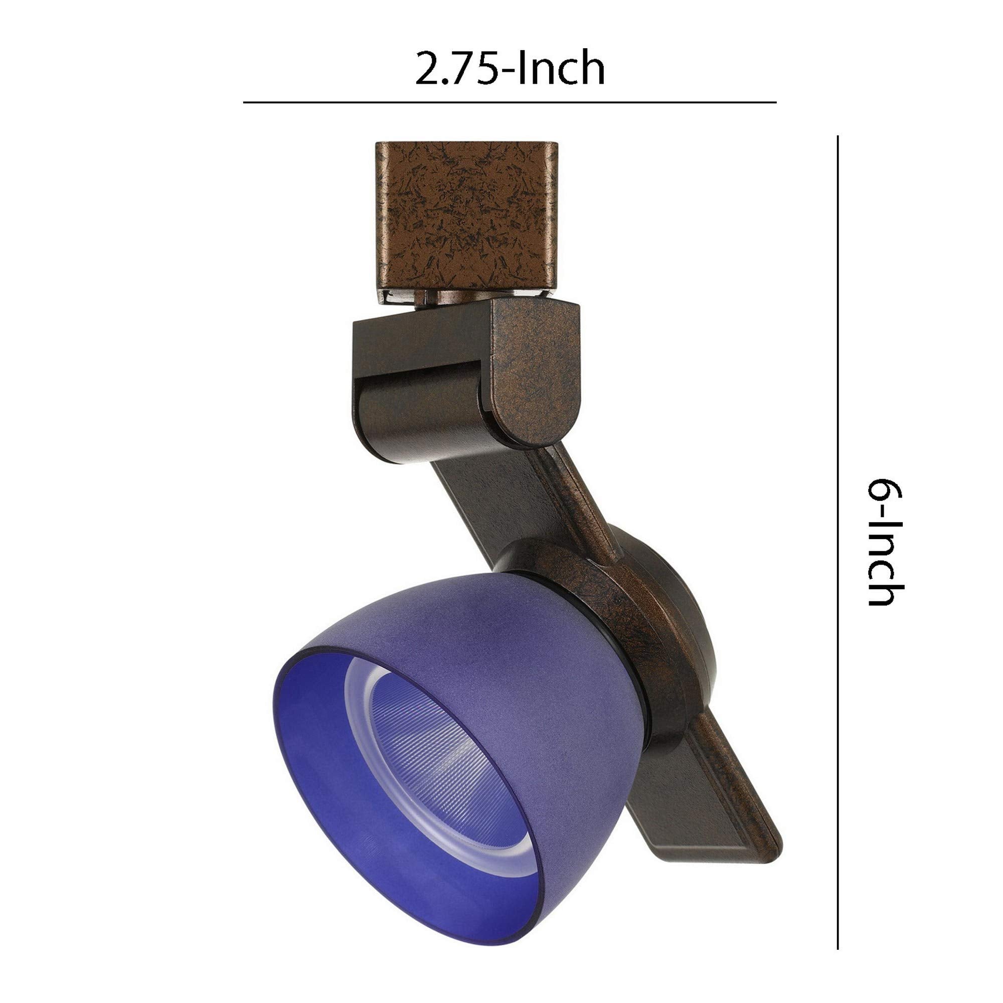 Benjara 12W Integrated Metal And Polycarbonate Led Track Fixture, Bronze And Blue